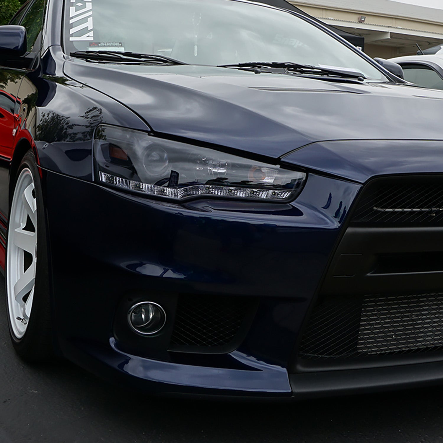 2008-2015 Mitsubishi Lancer EVO Projector Headlights SMD LED Light Strip Smoke