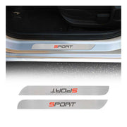 Door Sill Scuff Plate Protector Sport Universal Stainless Steel Chrome 2 Pcs