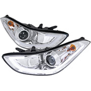 2011-2013 Hyundai Elantra LED Bar Projector Headlights Chrome/Clear Lens