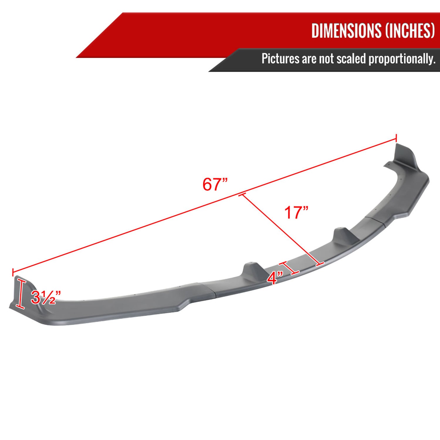 2017-2020 Lexus IS200t/IS300/IS350 Matte Black Front Bumper Lip Splitter Kit
