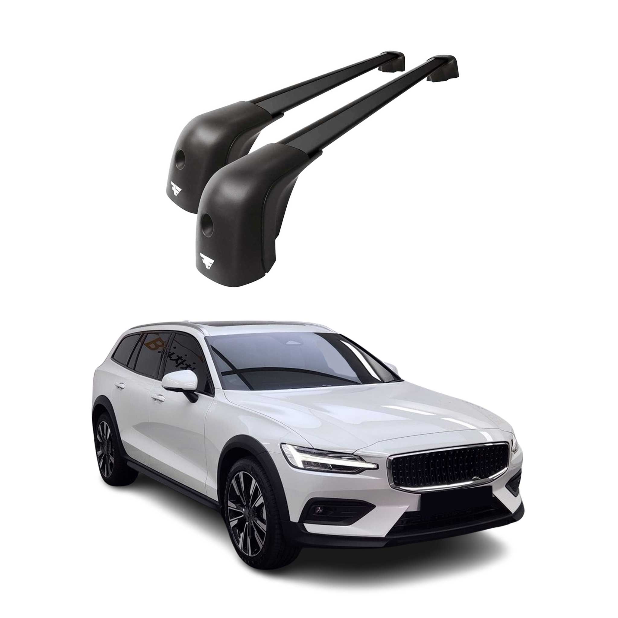 2015-2025 Volvo V60 Cross Country Roof Racks Cross Bars Black