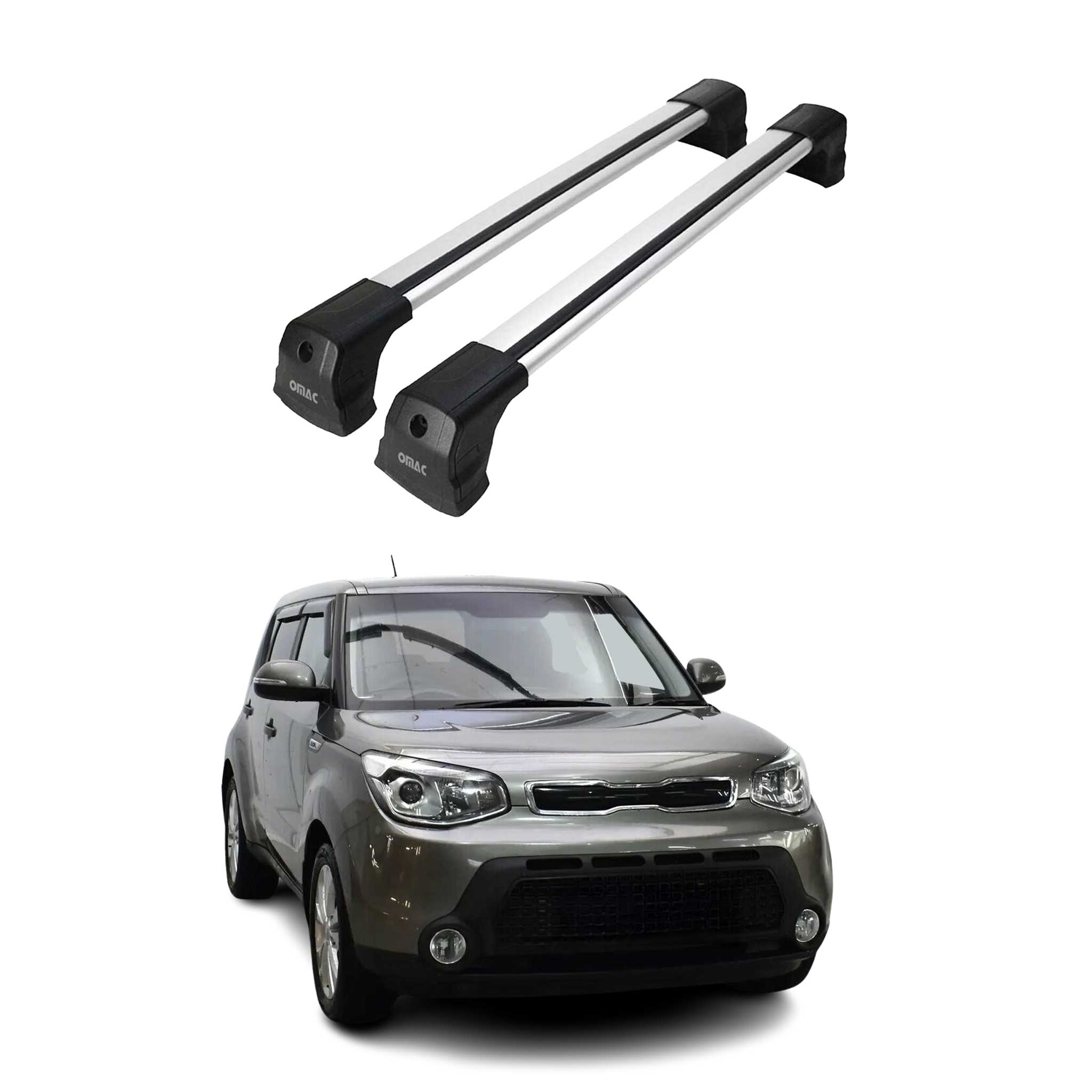 2014-2019 Kia Soul Roof Rack Cross Bars Silver