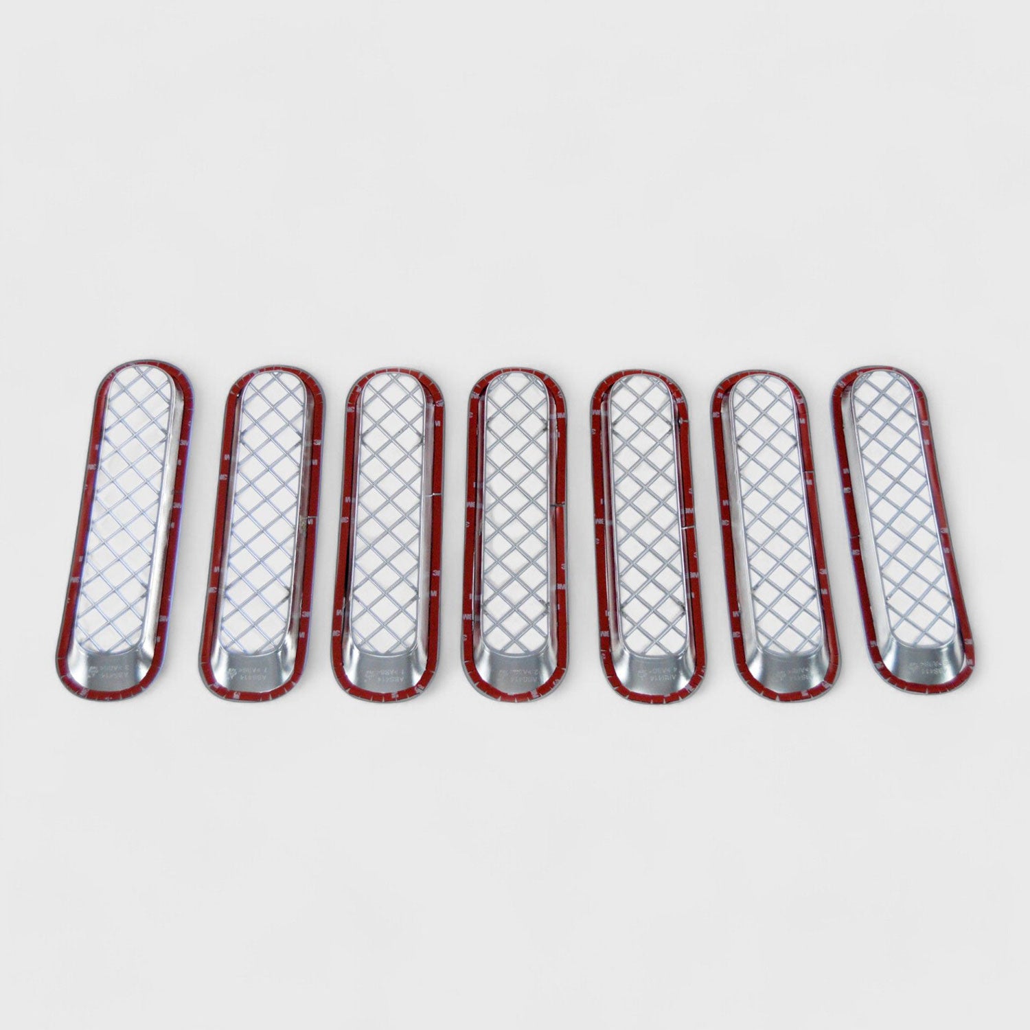 2007-2018 Jeep Wrangler Grille Overlay Gloss Black 7Pcs ABS Plastic