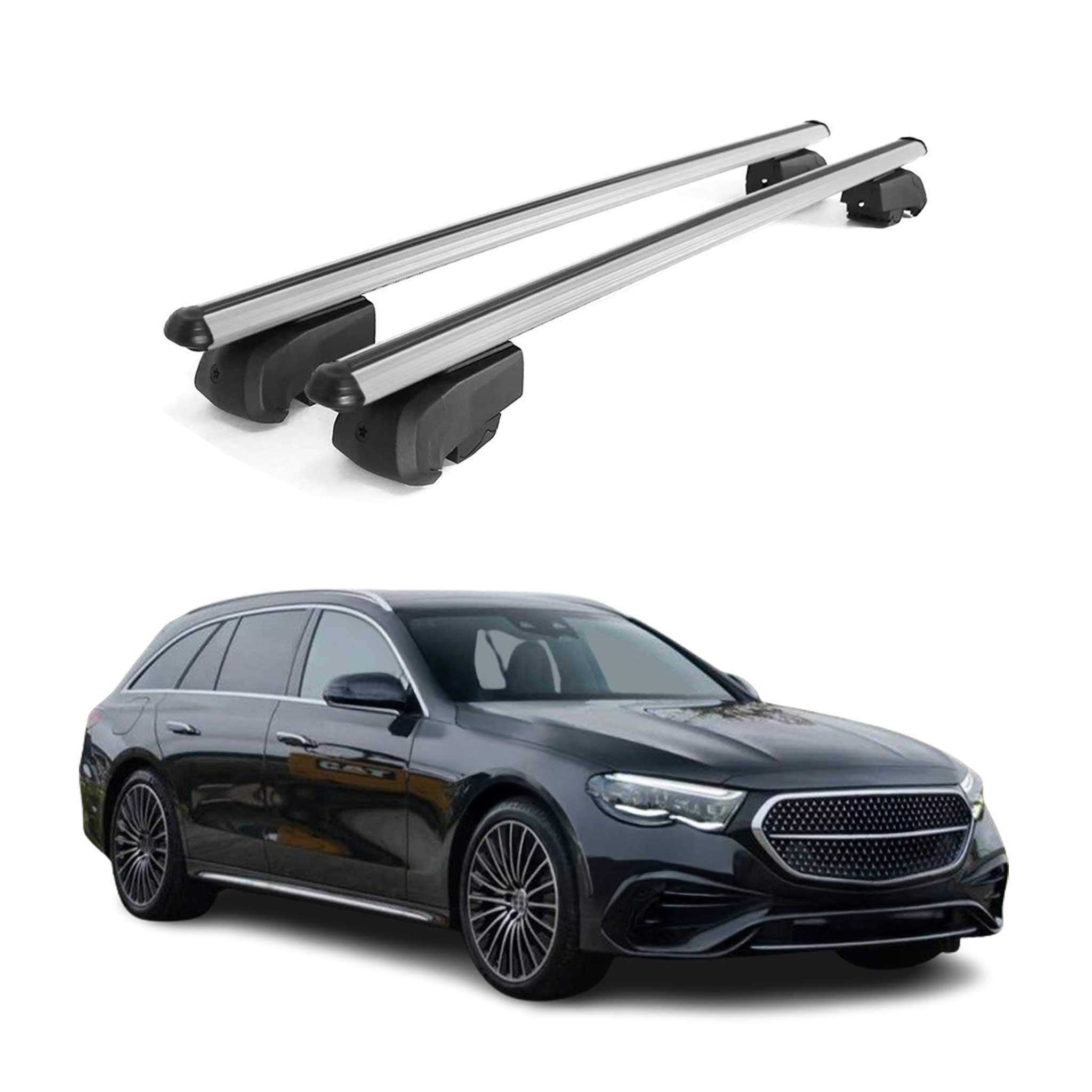 2017-2023 Mercedes E Class W213 Sedan Roof Rack Cross Bars Silver