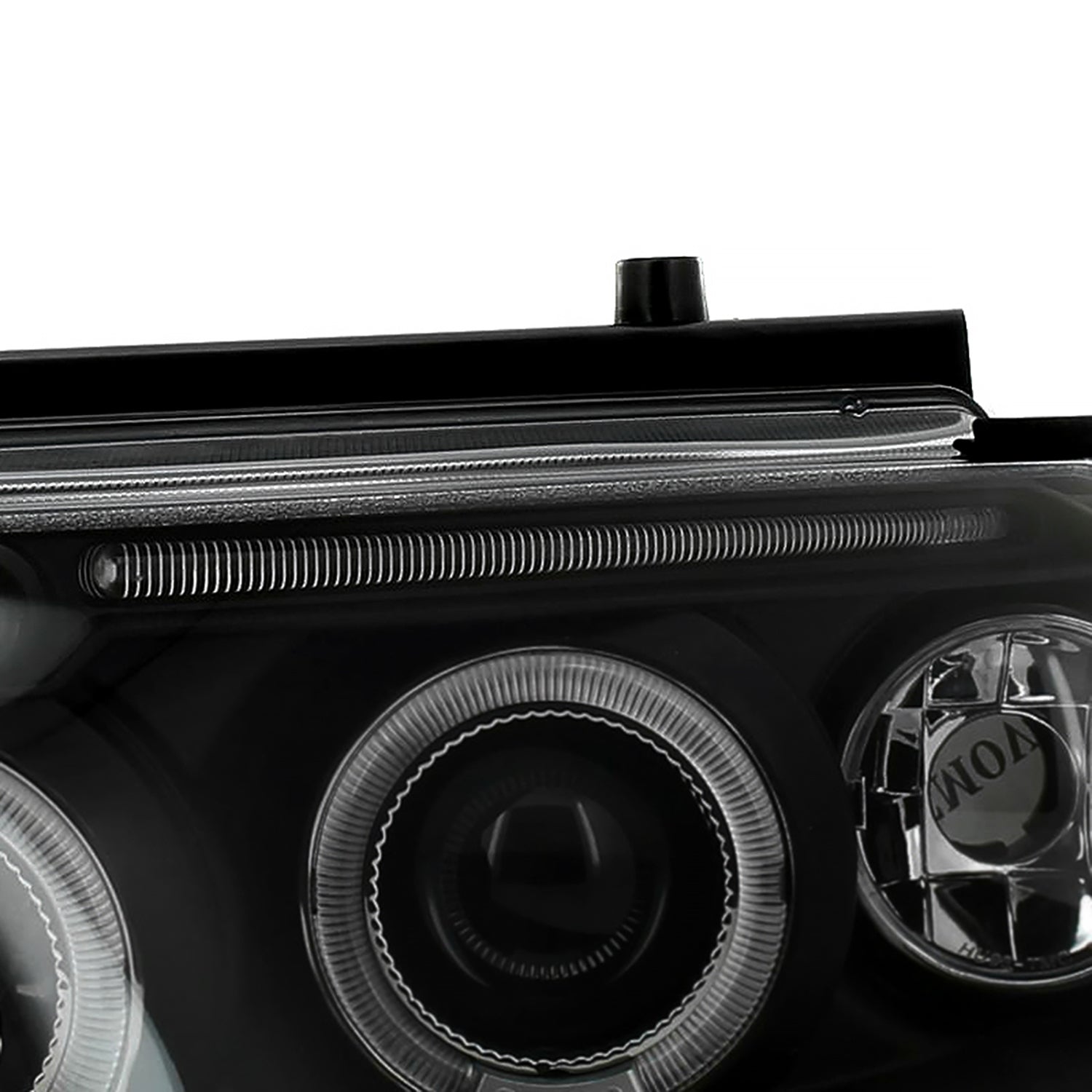 1997-2000 VW Passat Dual Halo Projector Headlights Matte Black/Clear Lens