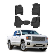 2014-2018 GMC Sierra Floor Mats Liners Full Set All Weather Black
