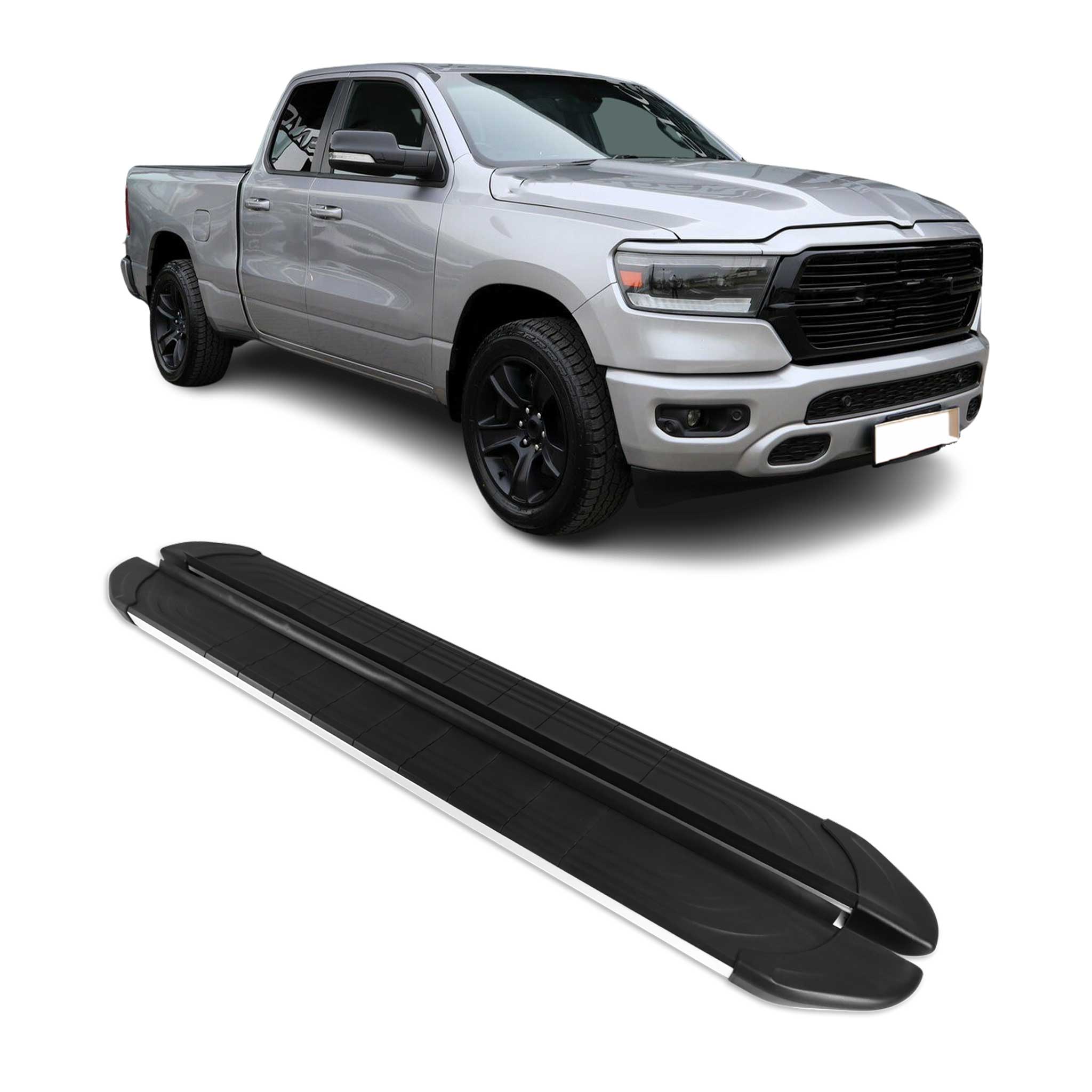 2019-2025 Ram 1500 Crew Cab Nerf Bar Side Step Running Boards Alu 2x