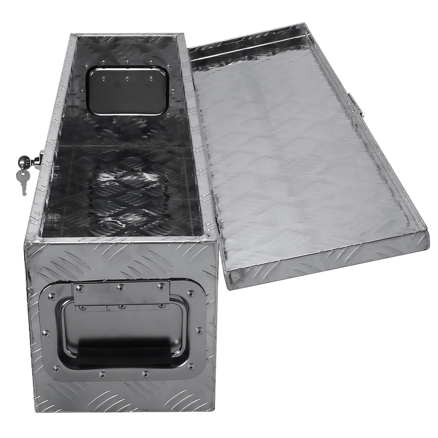 Universal 31" Heavy Duty Silver Aluminum Tool Box w/ Side Handles Lock & Keys