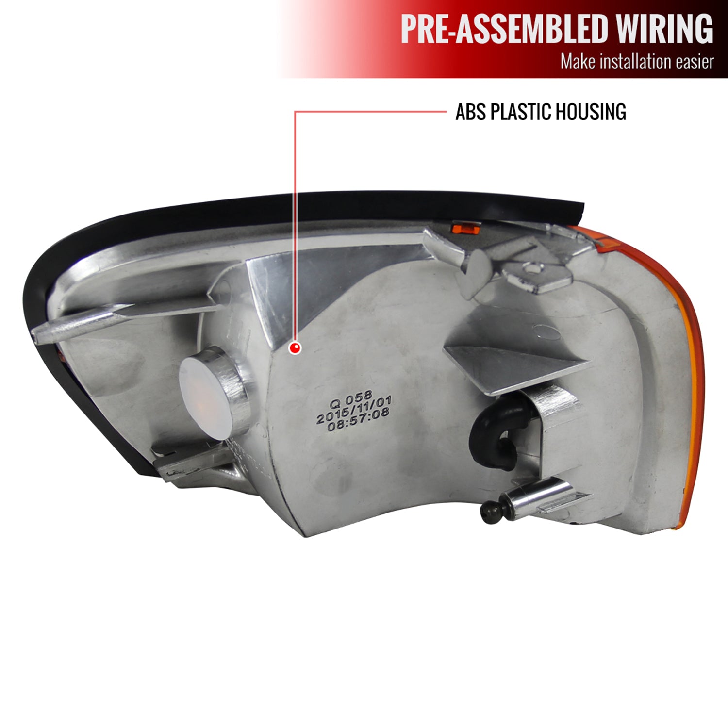 1995-2001 Subaru Impreza Corner Lights Chrome Housing/Amber Smoke Lens