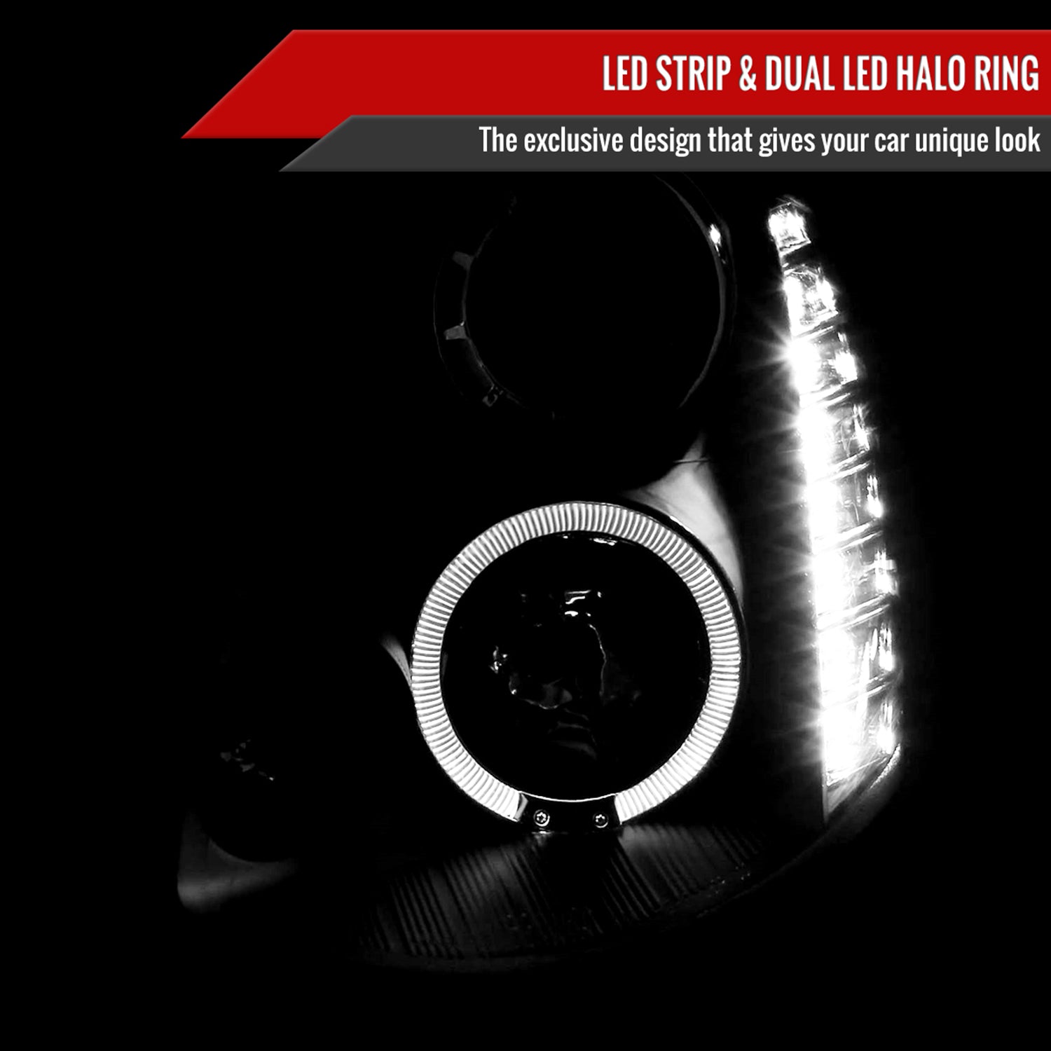 2005-2006 Infiniti G35 Sedan Halo Projector Headlights SMD LED Light Black