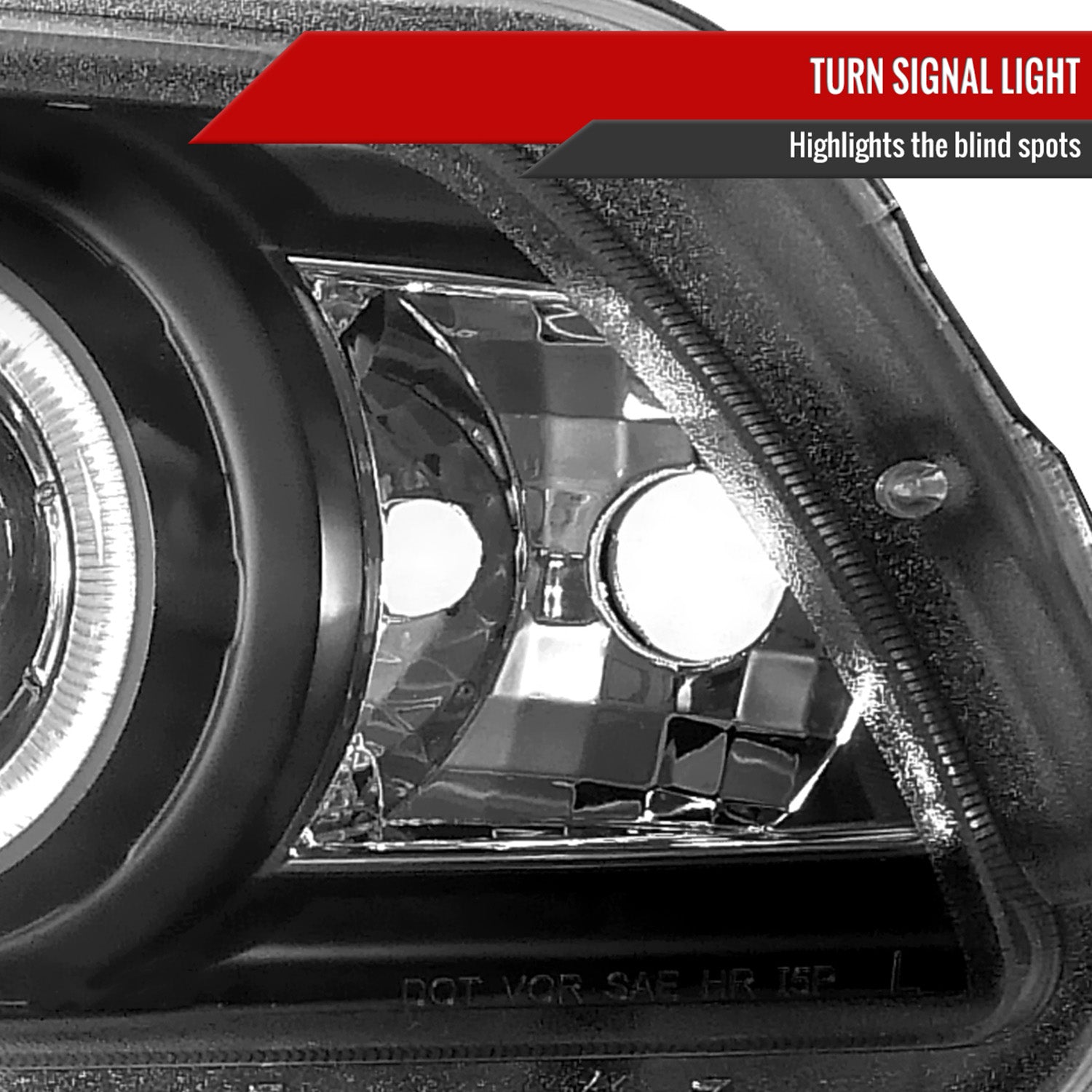 2010-2014 Ford Mustang Dual Halo Projector Headlights Matte Black/Clear Lens