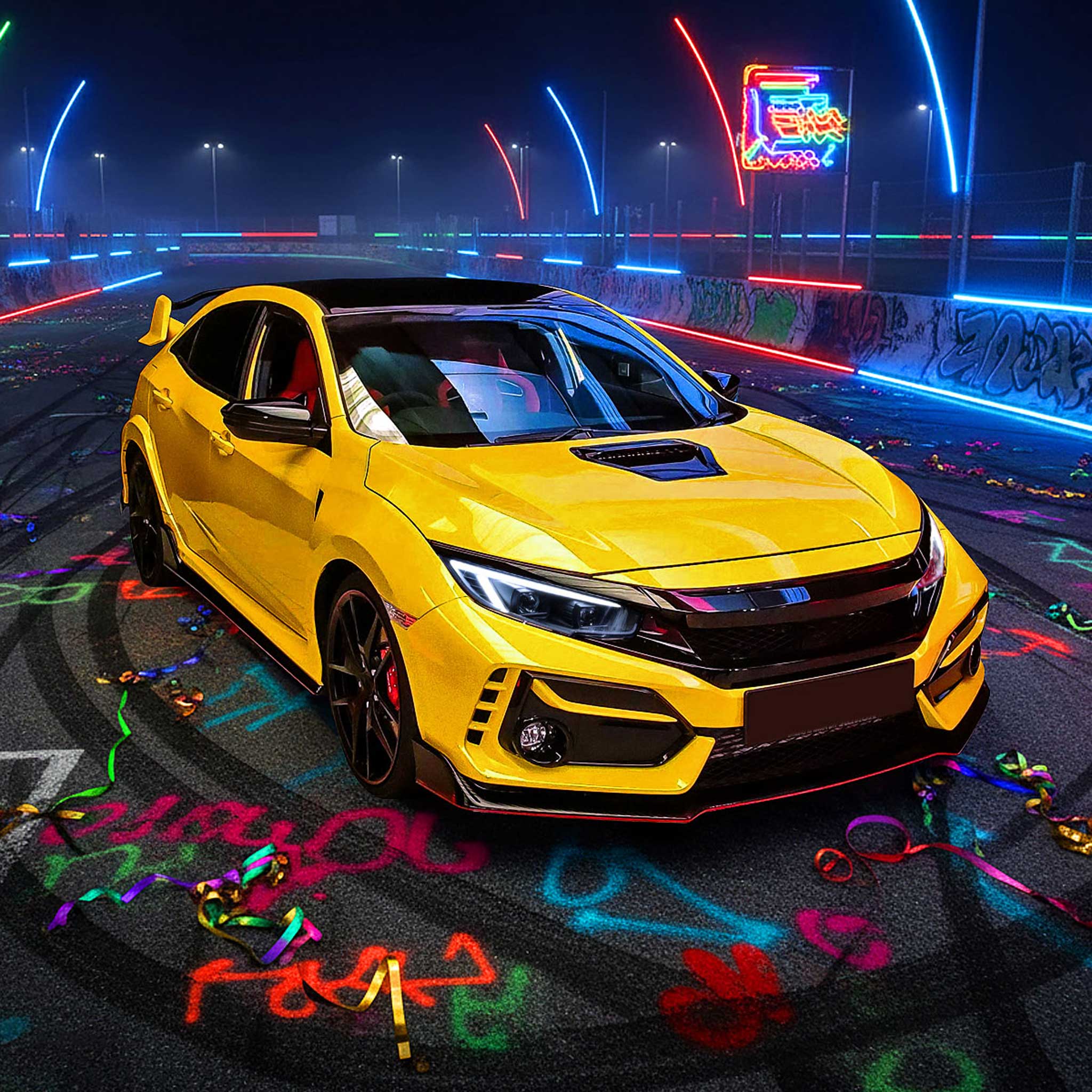 For Honda Civic 2016-2021 Full LED Projector Headlights Sequential DRL Matte Black Clear Lens