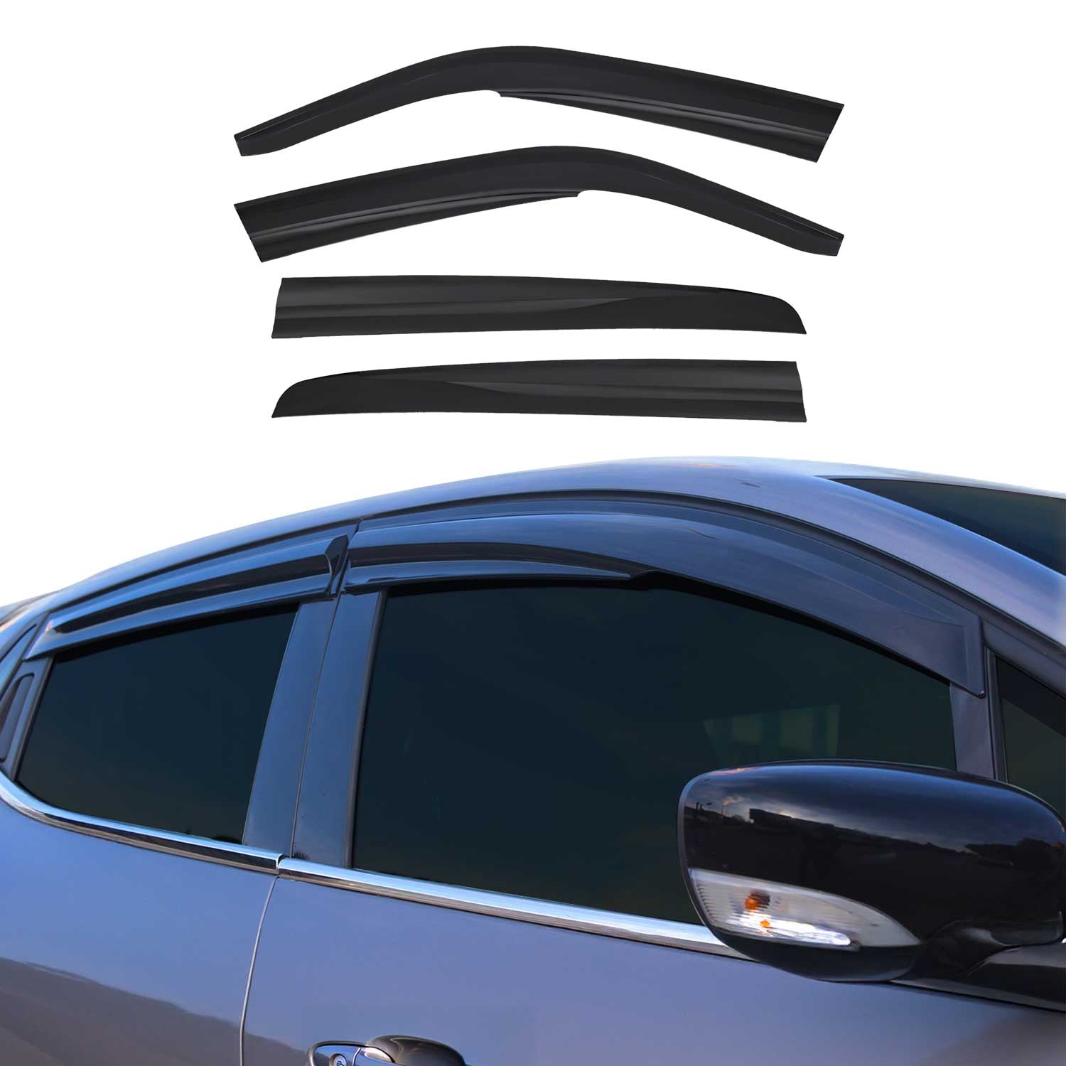 1998-2006 VW Golf Mk4 Window Visor Vent Rain Deflector 4Pcs Smoke