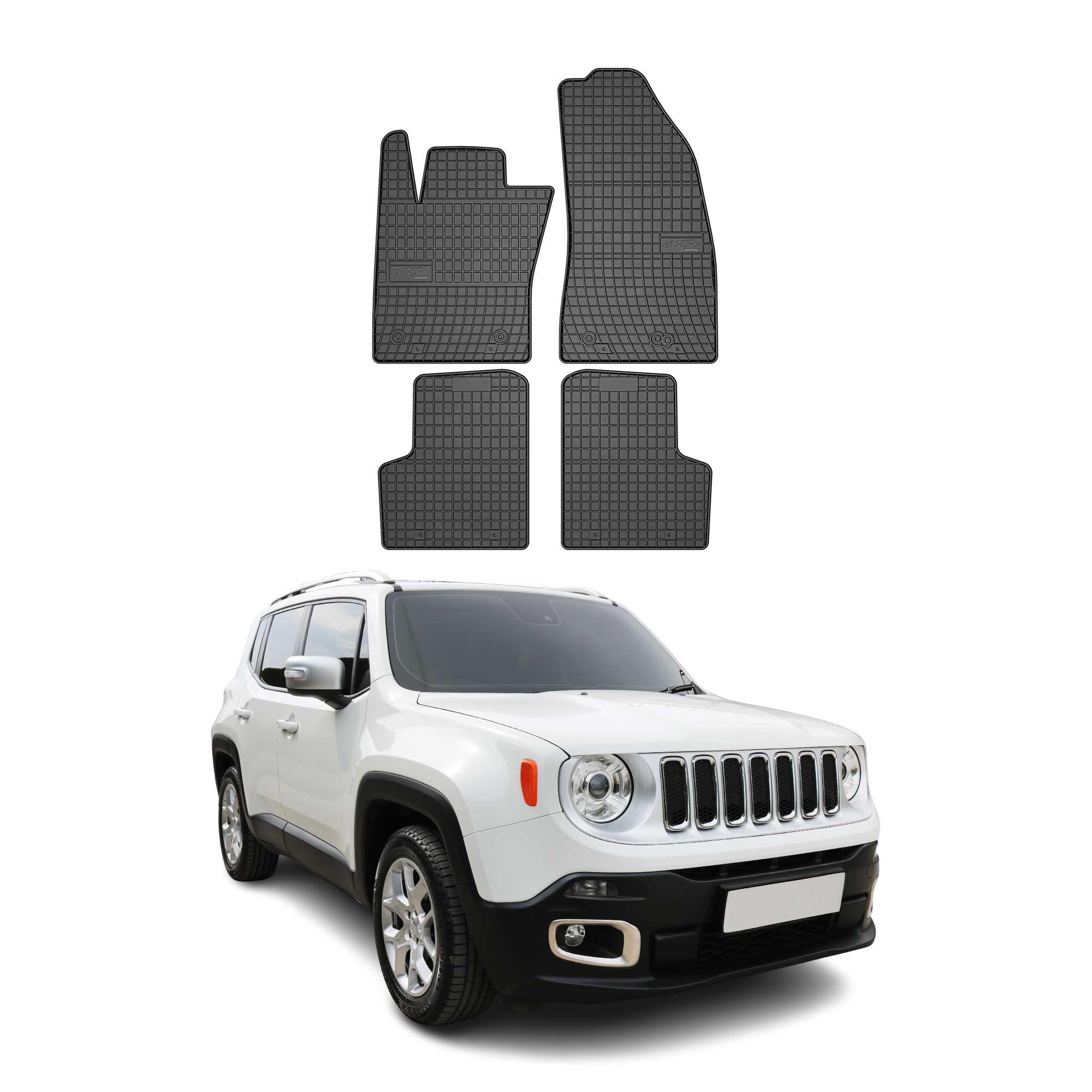 2015-2023 Jeep Renegade Floor Mats Liners Full Set All Weather Rubber Black