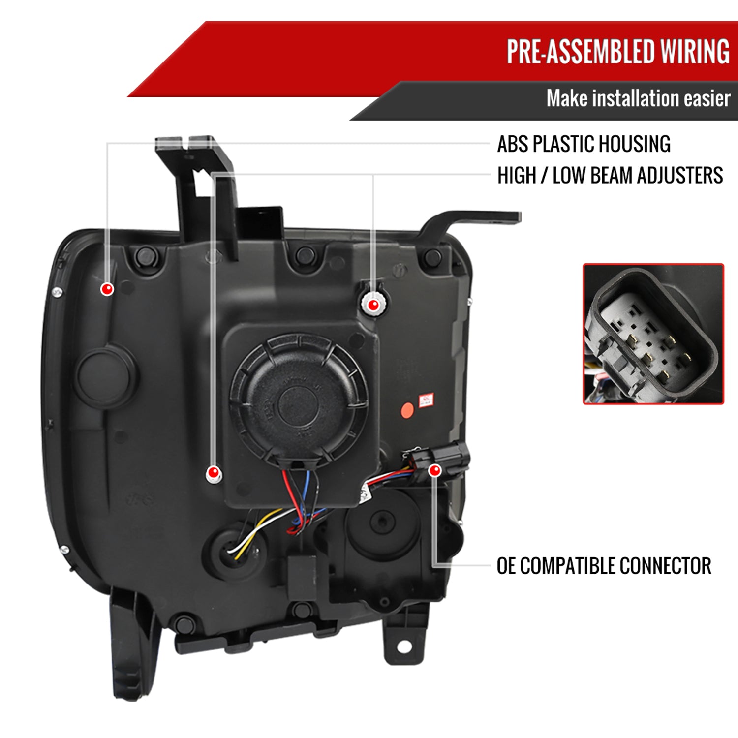 2014-2019 GMC Sierra 1500/2500HD/3500HD LED Bar Headlights LED Signal Chrome