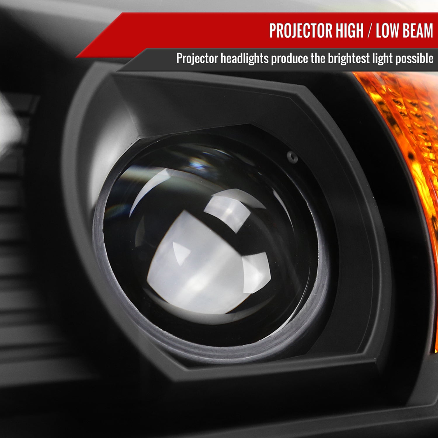 2014-2019 GMC Sierra LED Light Strip Projector Headlights Matte Black/Clear