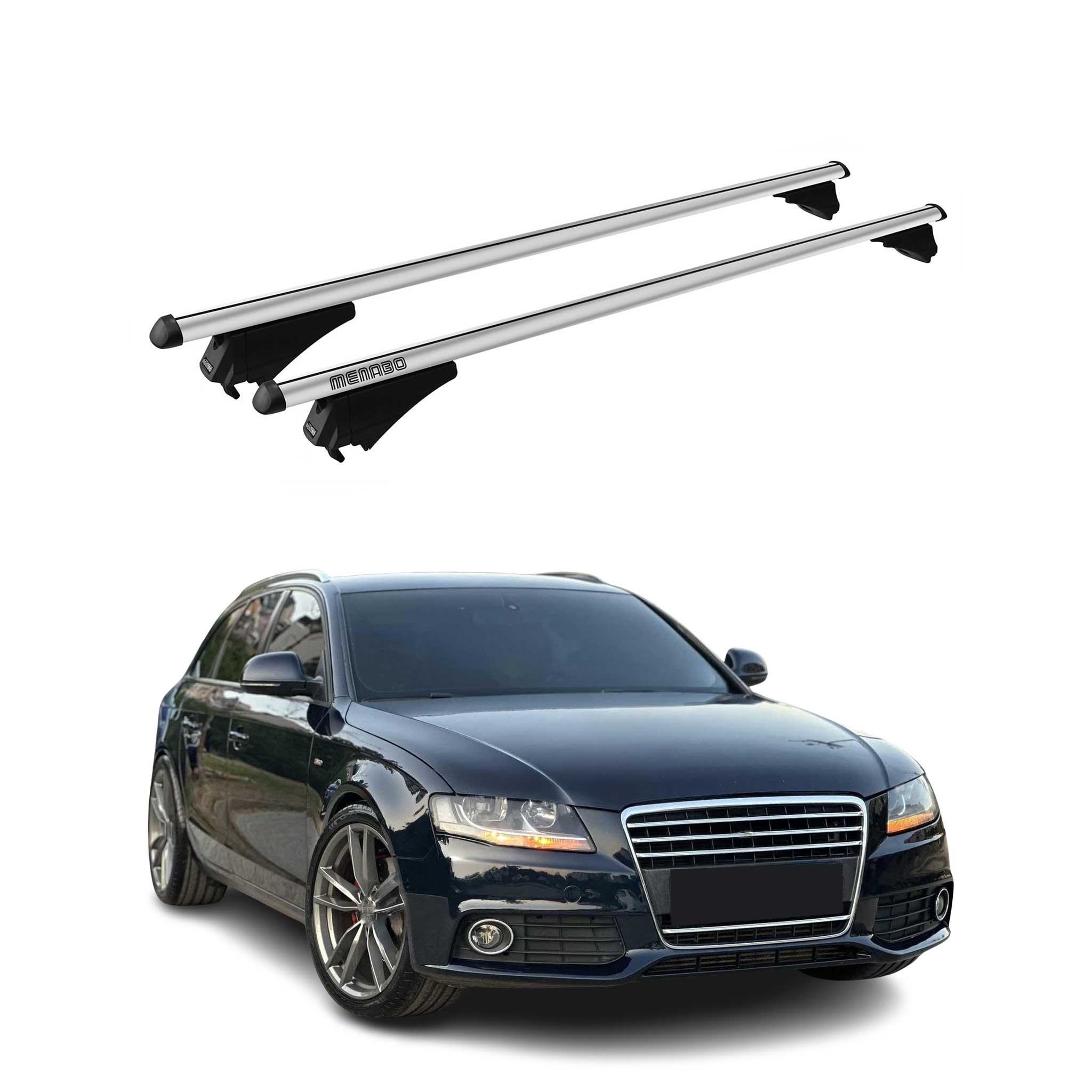 2009-2016 Audi A4 Wagon Roof Rack Cross Bars Black Luggage Carrier 2 Pcs