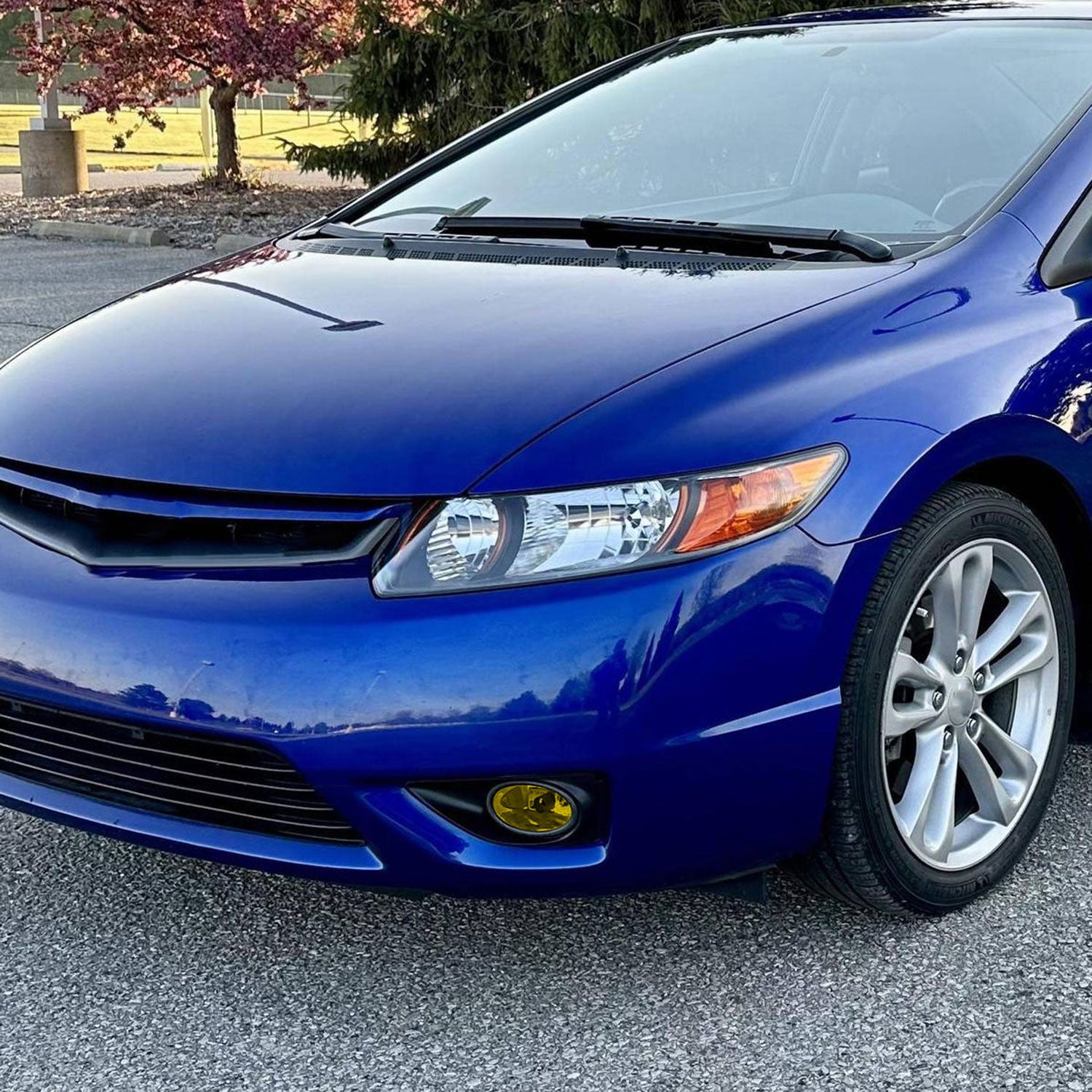 2006-2008 Honda Civic Coupe H11 Fog Lights Kit Chrome Housing/Yellow Lens