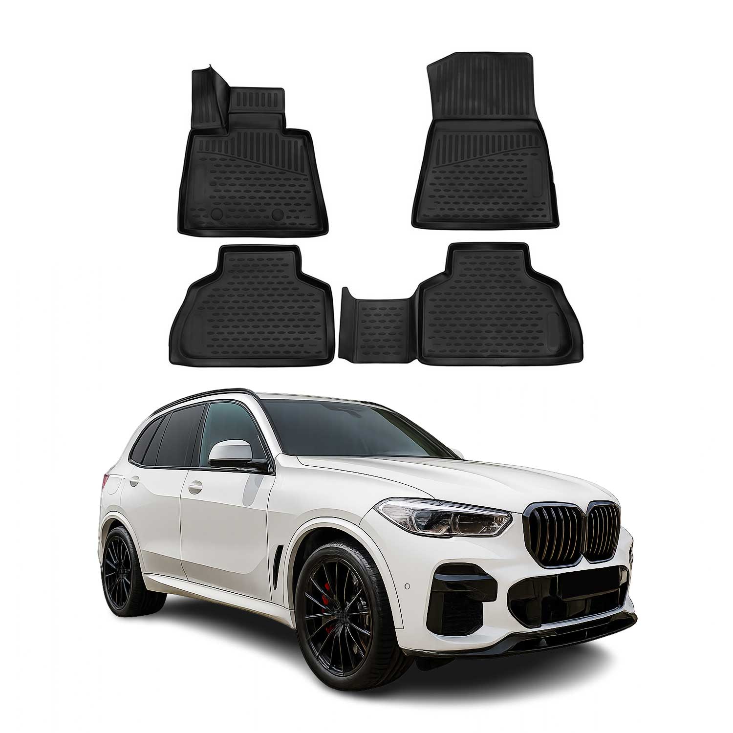 2019-2026 BMW X5 G05 Floor Mats Liners Full Set All Weather Black