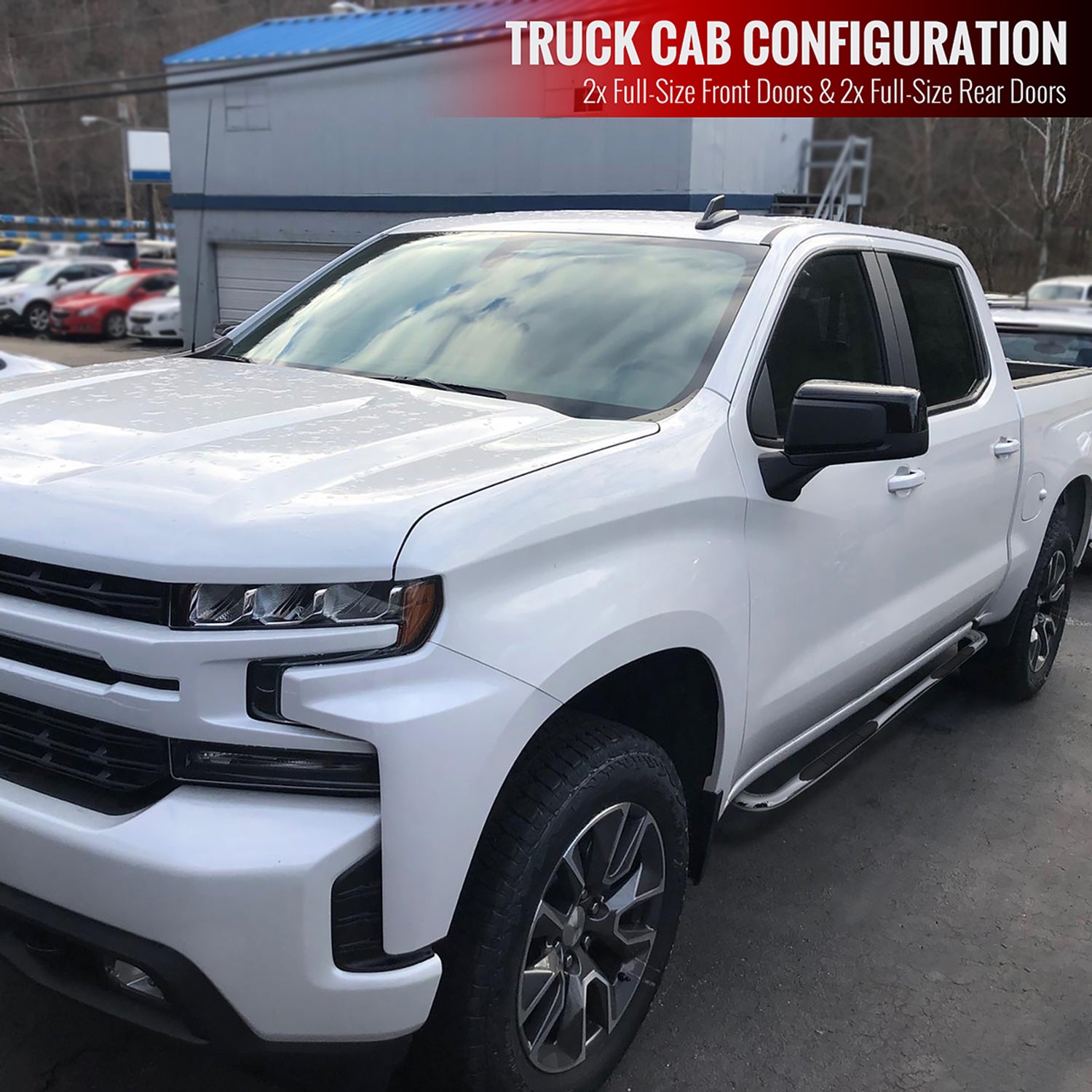 2019-2021 Chevy Silverado/GMC Sierra Crew Cab 3" Steel Side Step Nerf Bars