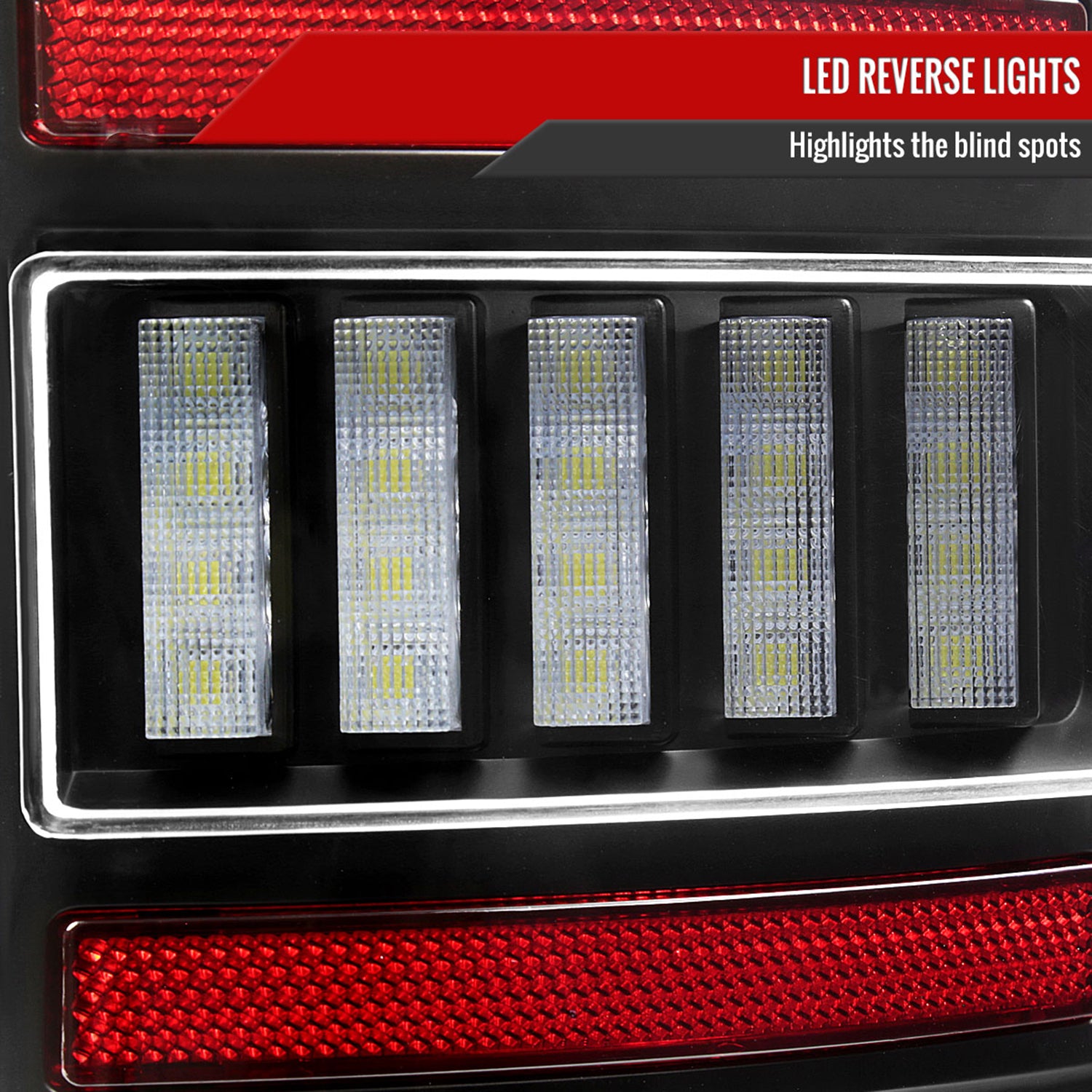 2007-2009 Dodge RAM 1500/2500/3500 White LED Bar Tail Lights Matte Black/Clear
