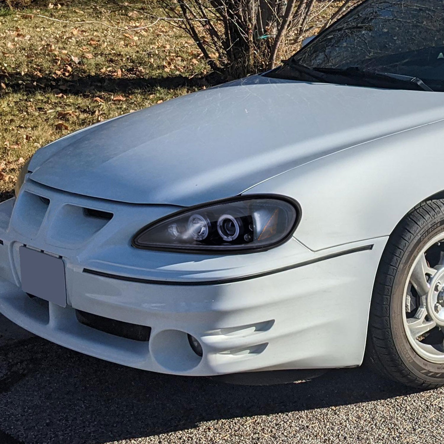 1999-2005 Pontiac Grand AM Dual Halo Projector Headlights Glossy Black/Smoke