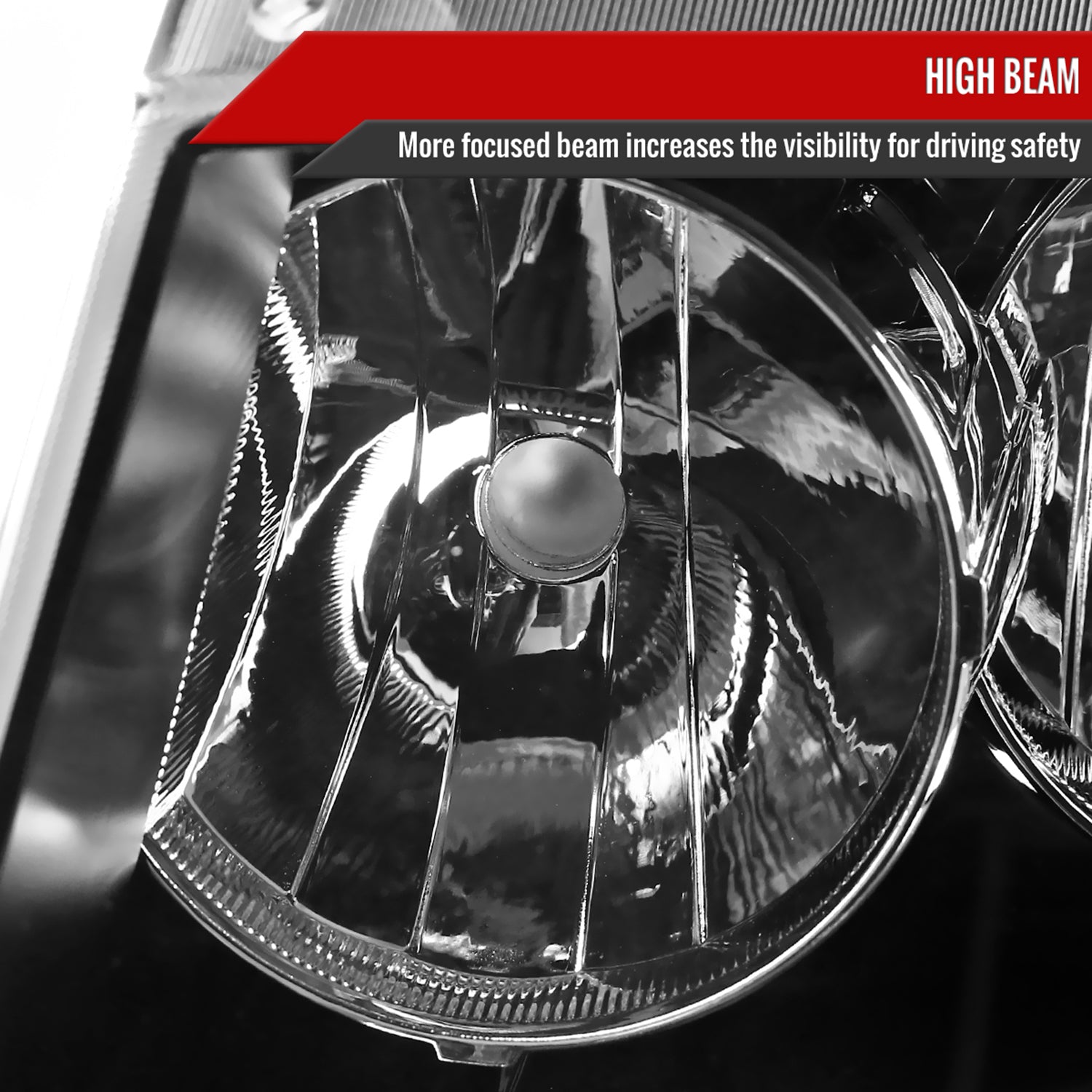 2007-2014 Chevy Avalanche/Tahoe/Suburban Factory Headlights Matt Black/Clear