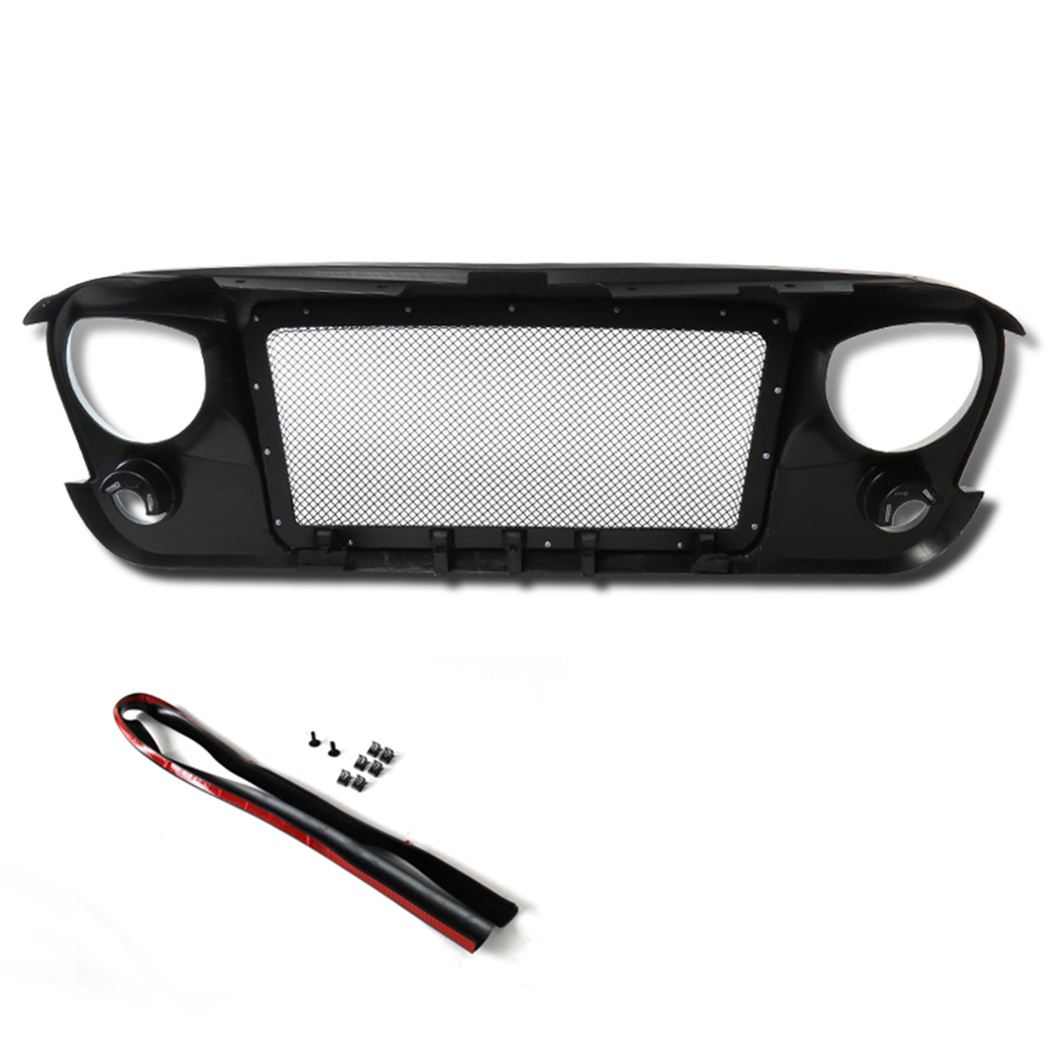 2007-2018 Jeep Wrangler Matte Black ABS Mesh Grille