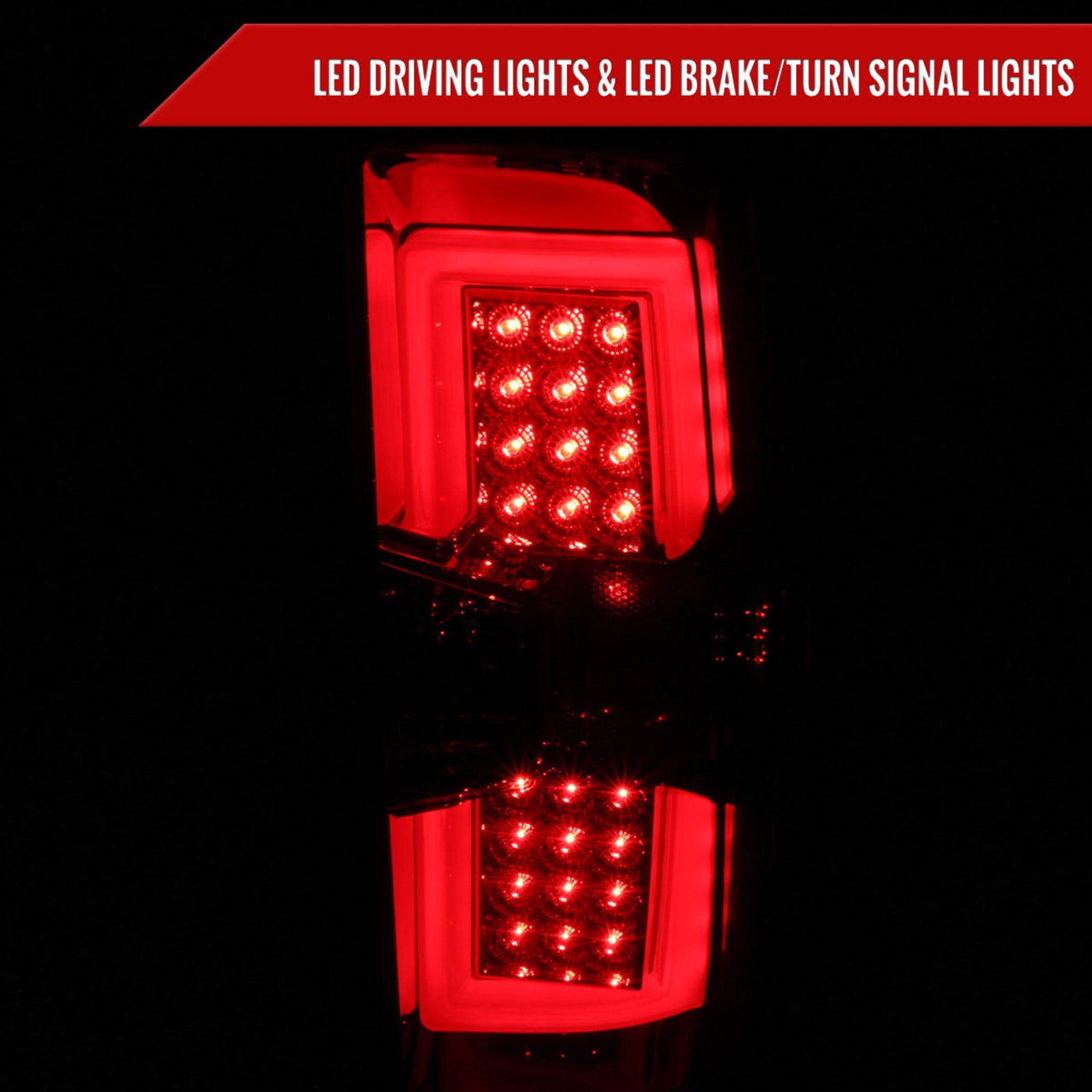 2014-2018 Chevy Silverado 1500 2500HD/Sierra 3500HD LED Tail Lights Red Smoke