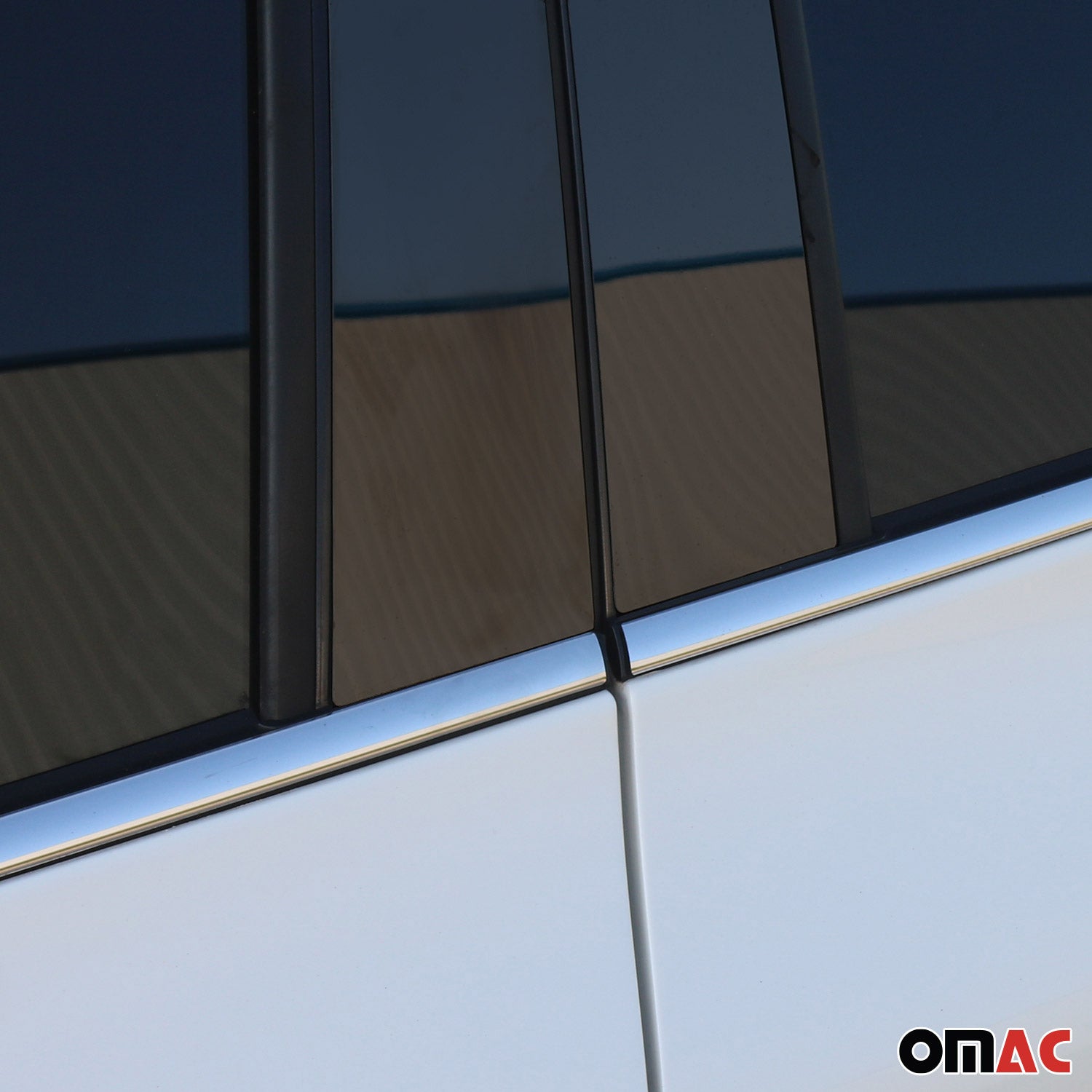 2013-2018 Toyota RAV4 Window B Pillar Posts Door Trim Cover Stainless Steel Dark 4x