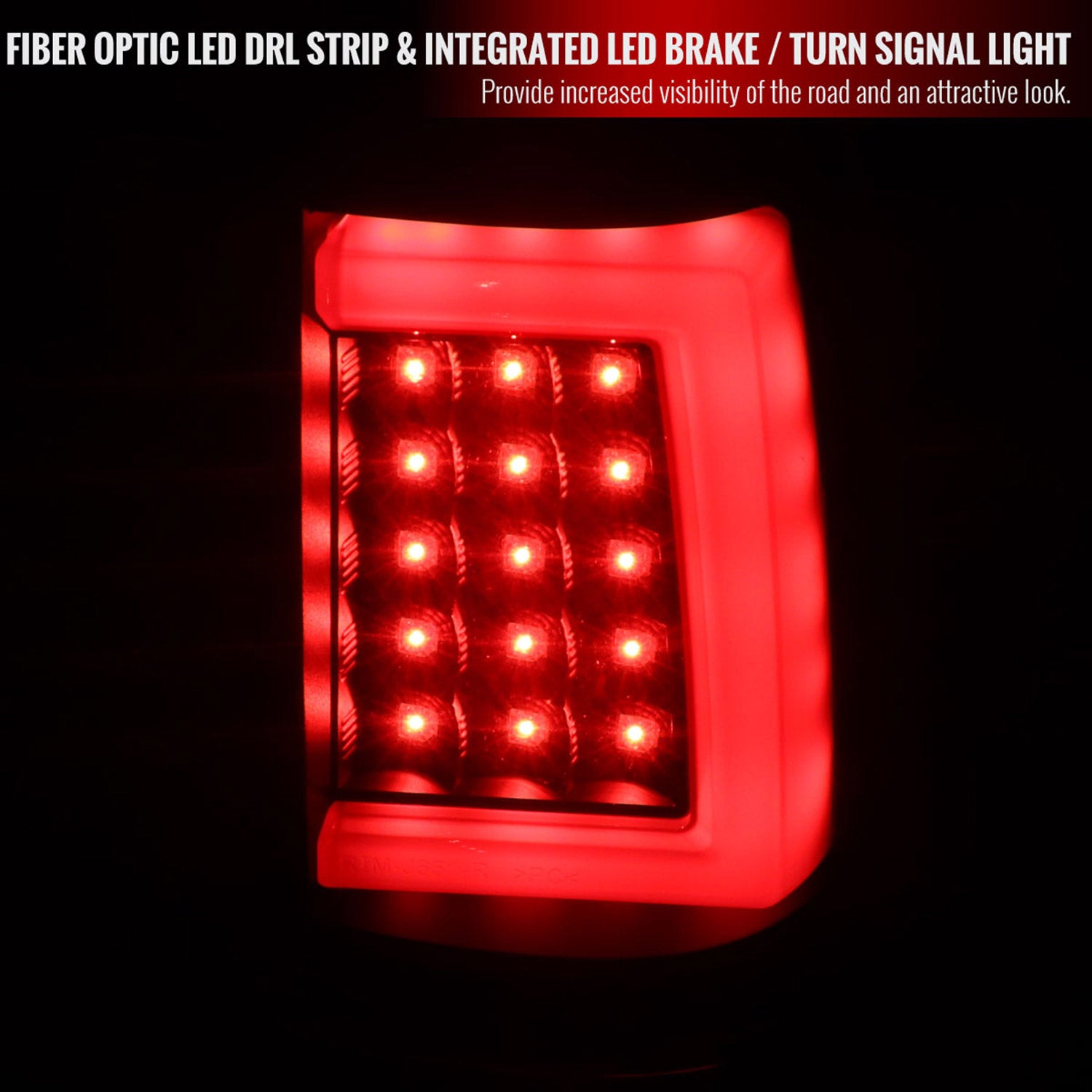 2003-2006 Chevy Silverado Red C Bar LED Tail Lights - G2 Black/Clear Lens