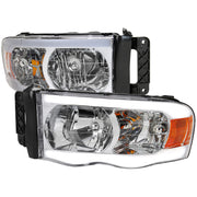 2002-2005 Dodge RAM 1500 /RAM 2500/3500 LED Tube Factory Headlights Chrome