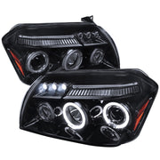 2005-2007 Dodge Magnum Dual Halo Projector Headlights Glossy Black/Smoke Lens