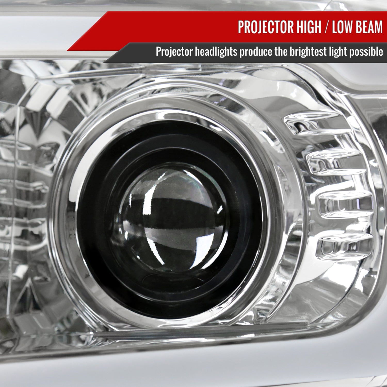 2005-2011 Toyota Tacoma LED Bar Projector Headlights Chrome/Clear Lens