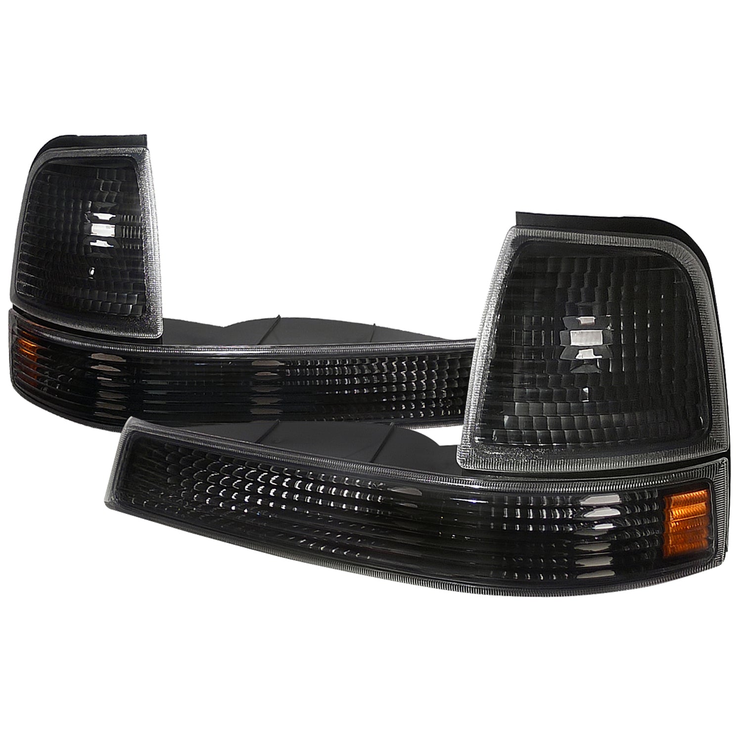 1998-2000 Ford Ranger Corner Parking Turn Signal Lights Matte Black/Clear Lens