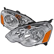 2002-2004 Acura RSX Factory Style Headlights w/ Amber Reflectors Chrome/Clear