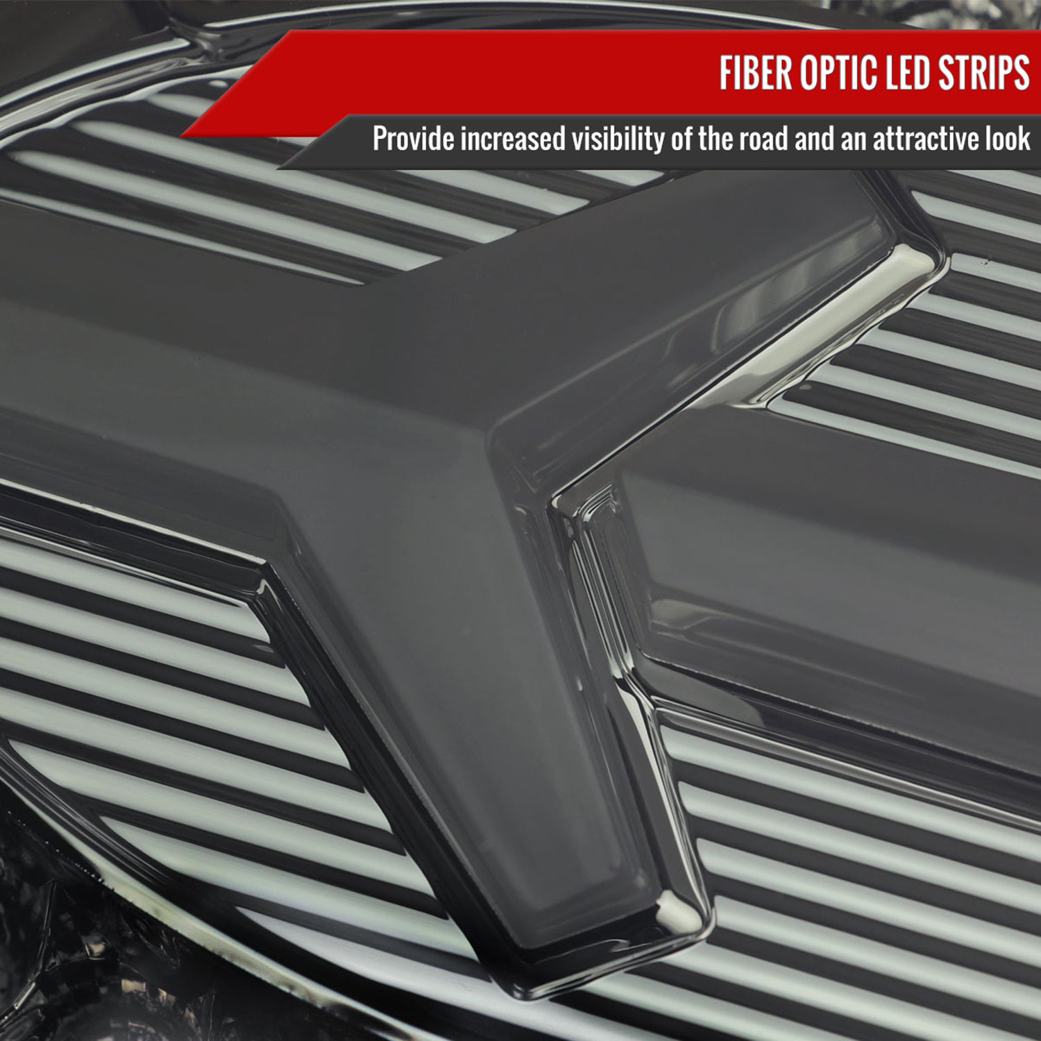 1997-2004 Chevy Corvette C5 4 PC White LED Bar Tail Lights Chrome/Dark Smoke