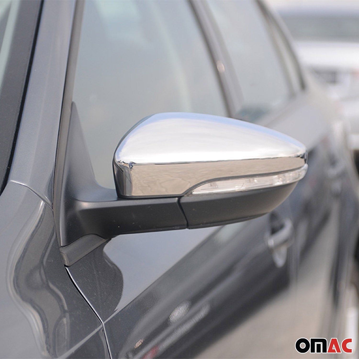 2009-2017 VW CC Side Mirror Cover Caps Stainless Steel Silver 2 Pcs