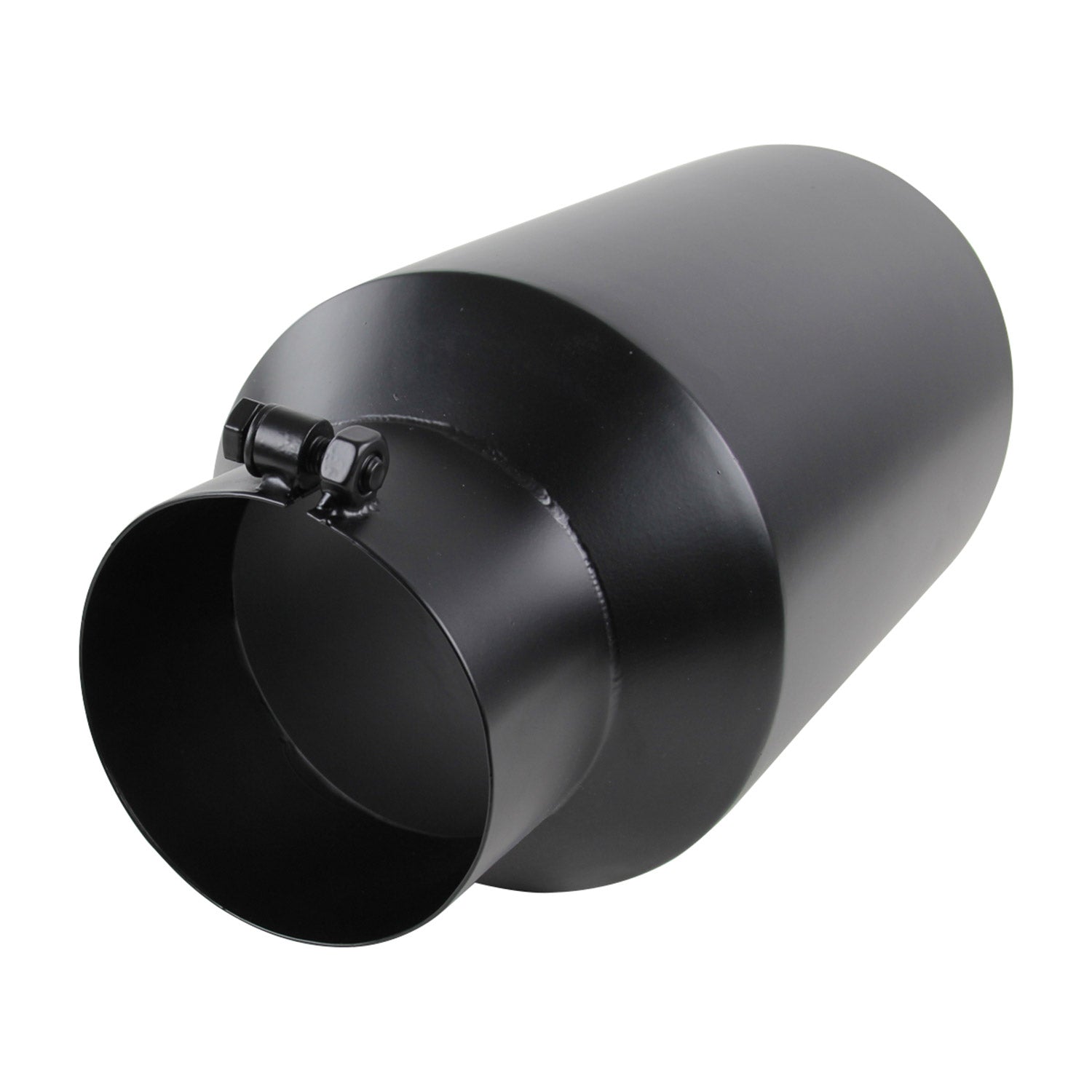 Universal 5" Inlet/8" Outlet Black Stainless Steel Bolt-On Angled Exhaust Tip