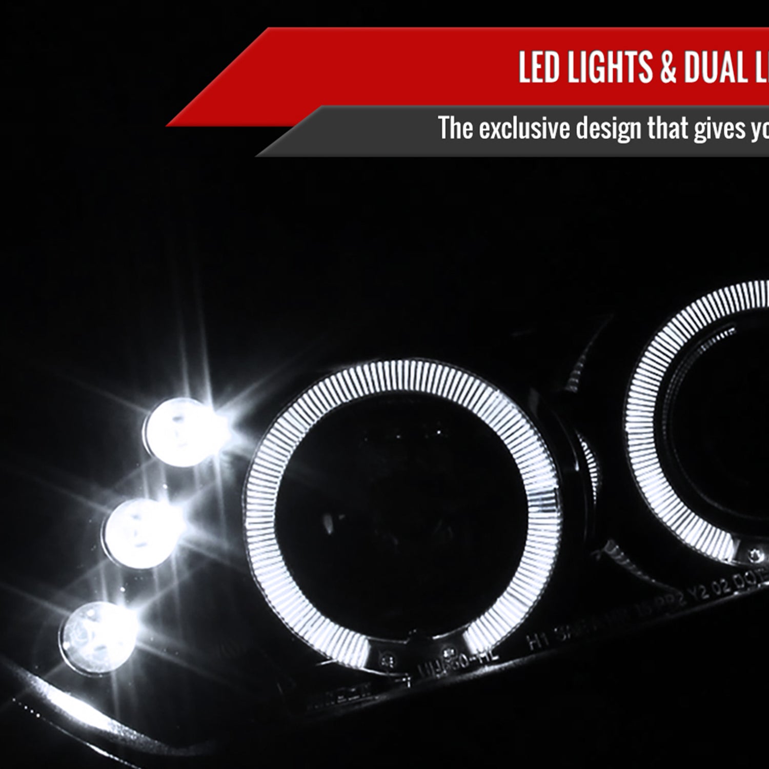 2006-2011 Honda Civic Coupe Dual Halo Projector Headlights Glossy Black/Smoke