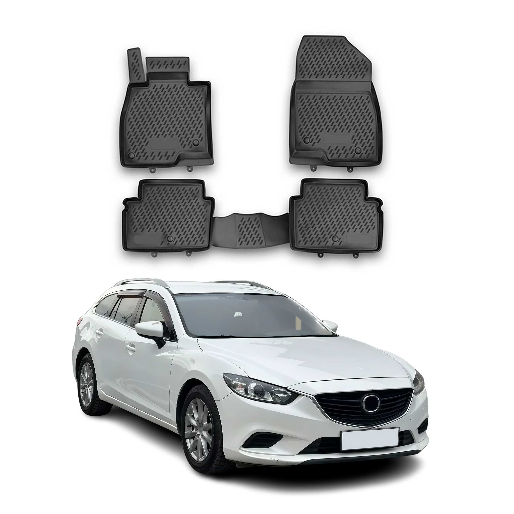 2014-2021 Mazda 6 Sedan Floor Mats Liners Full Set All Weather Black