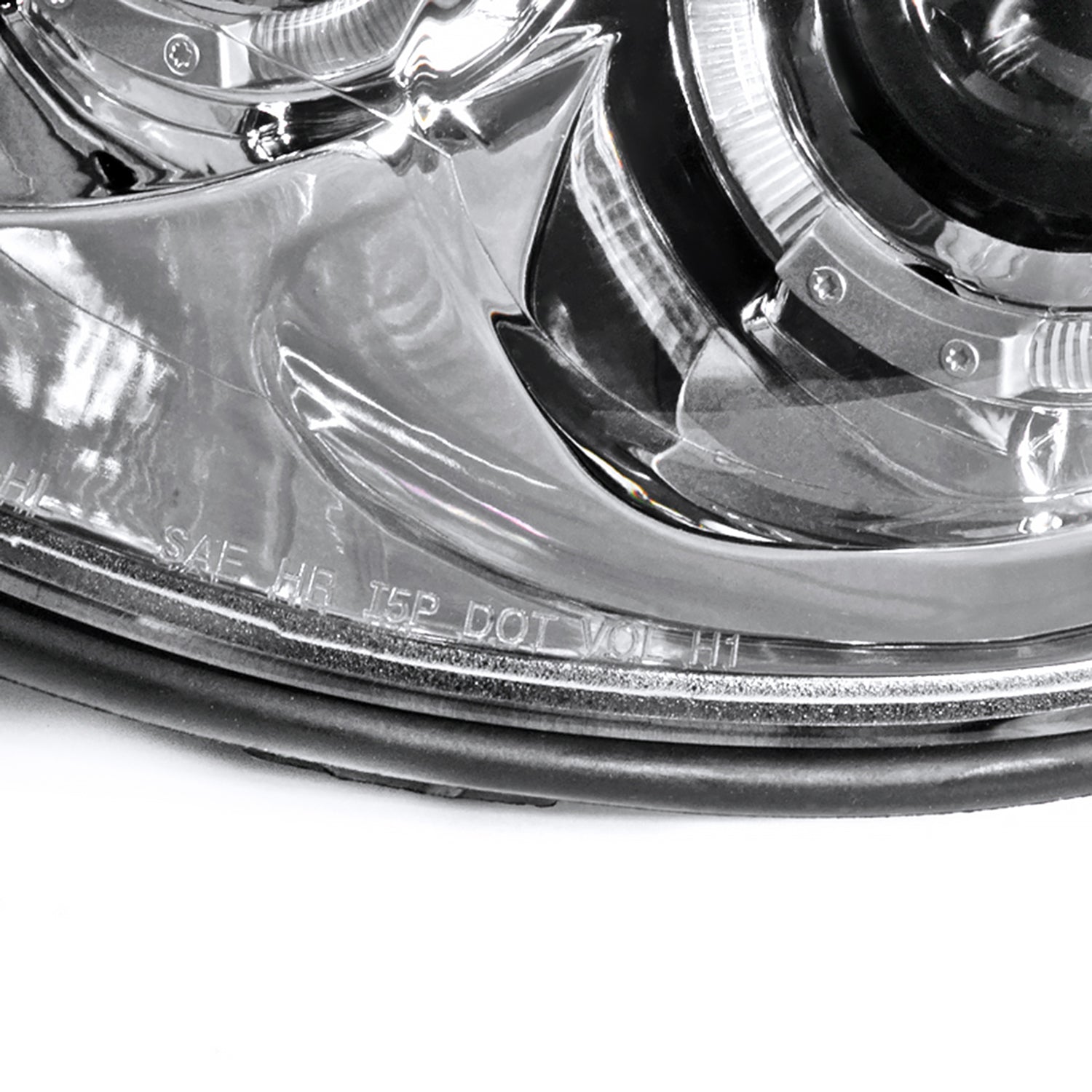 2003-2005 Dodge Neon Dual Halo Projector Headlights Chrome/Clear Lens