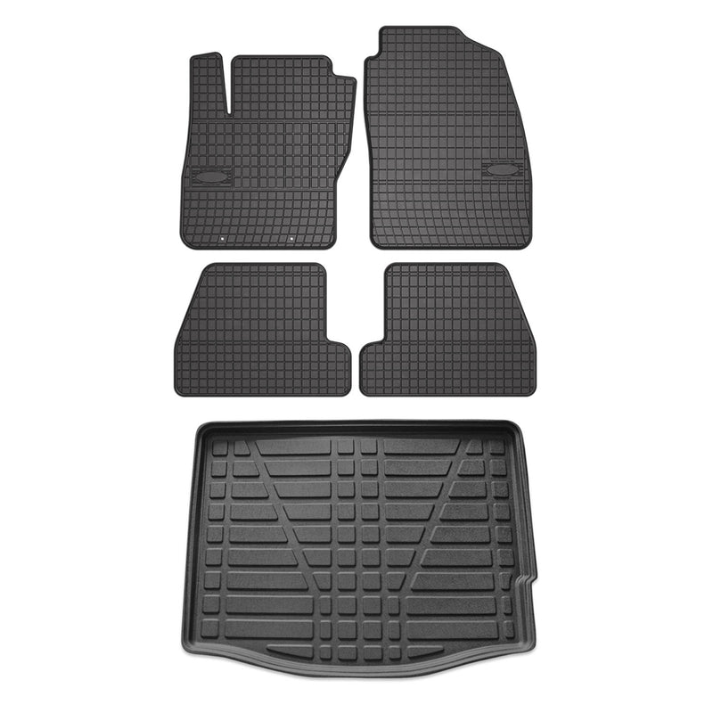 2012-2018 Ford Focus Hatchback Floor Mats & Cargo Liner Full Set All Weather Black