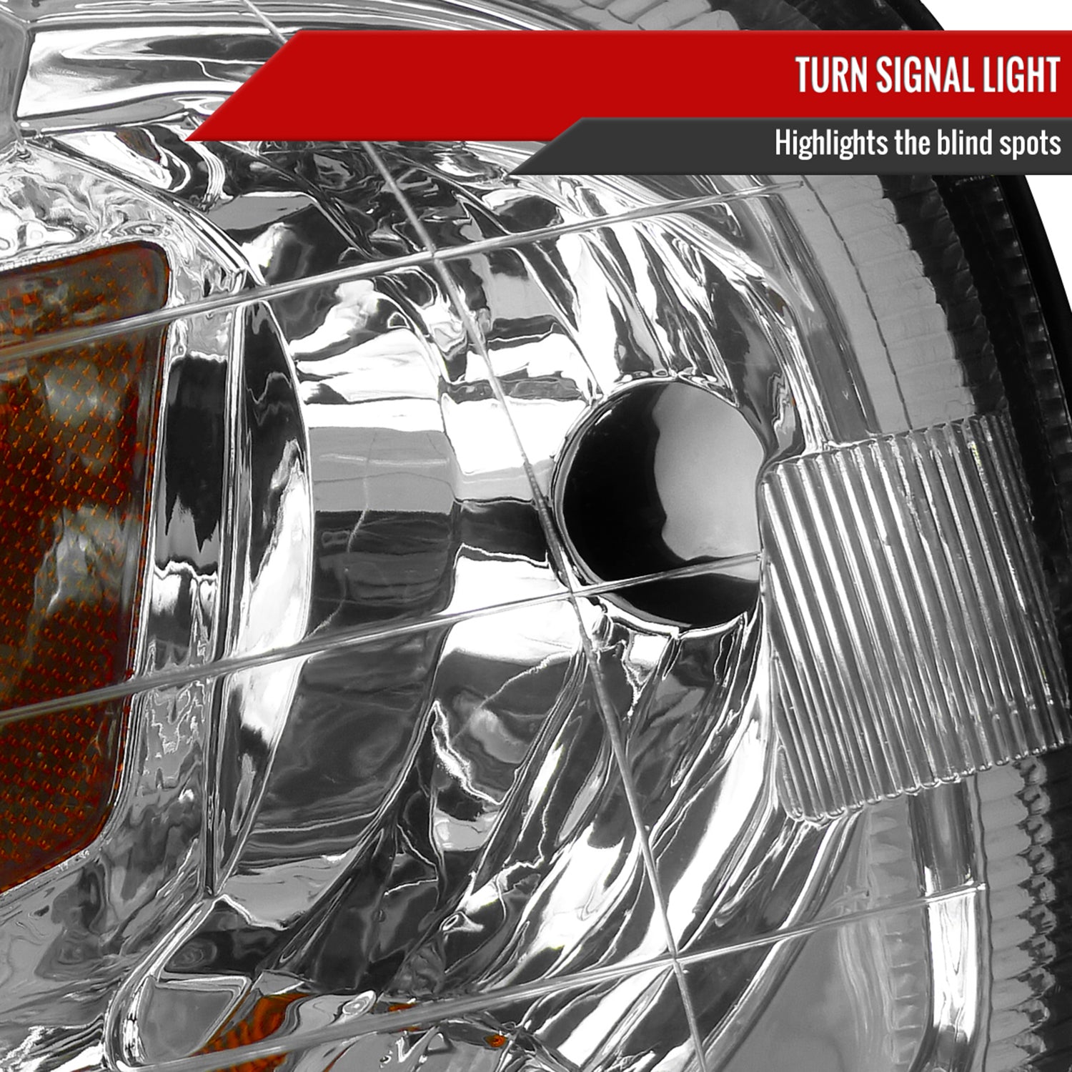 1999-2000 Honda Civic Crystal Headlights w/ Amber Reflector Chrome/Clear Lens