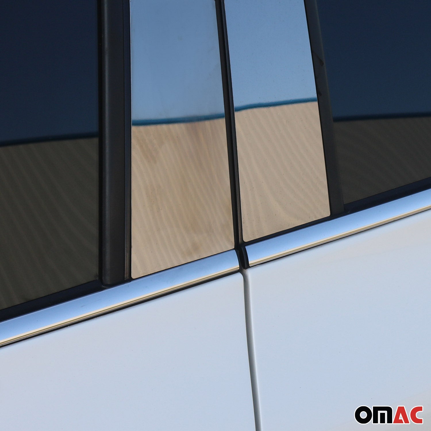 2007-2014 Cadillac Escalade Window B Pillar Posts Door Trim Steel Silver 4x