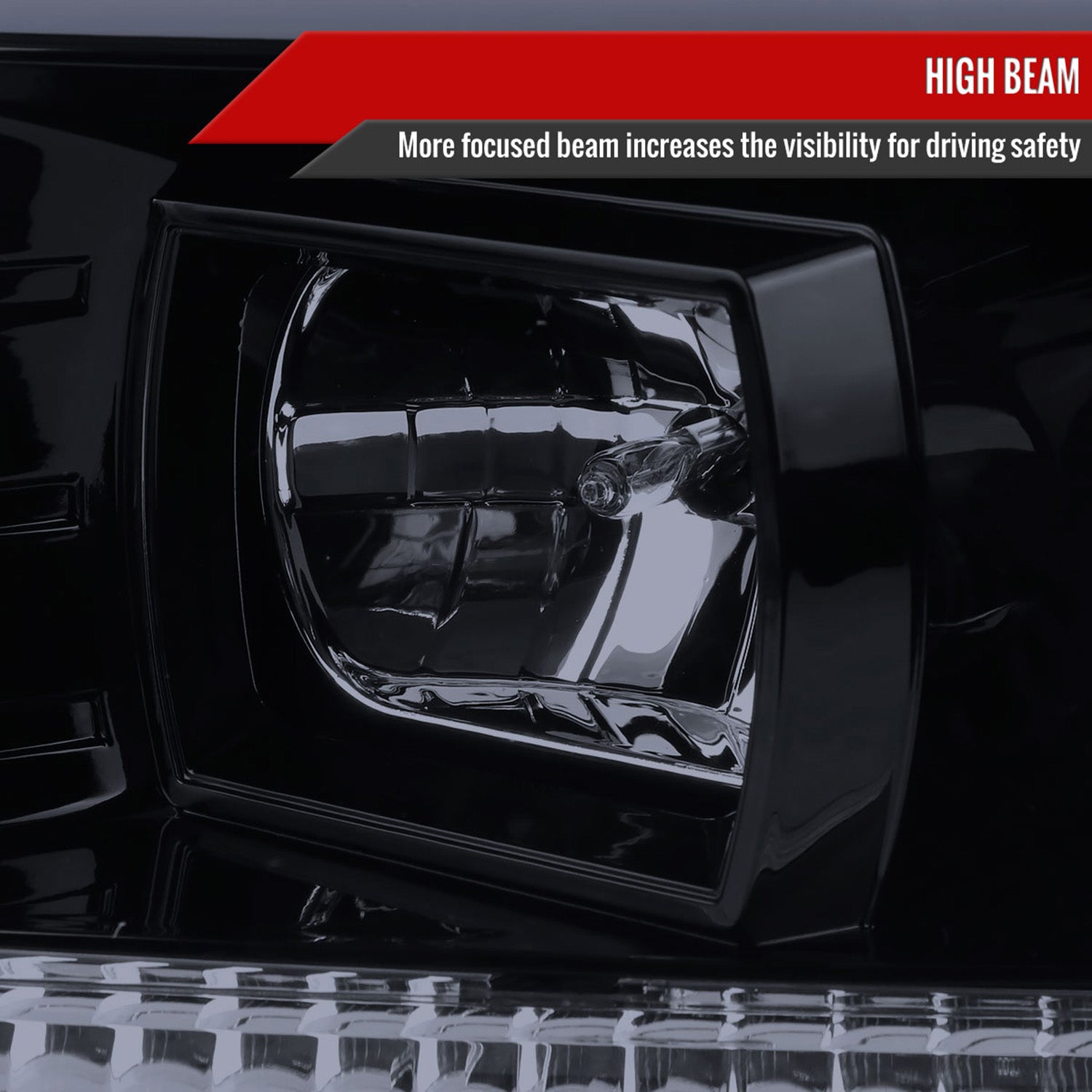 2004-2008 Ford F-150/Lincoln Mark LT LED CBar Projector Headlights Smoke