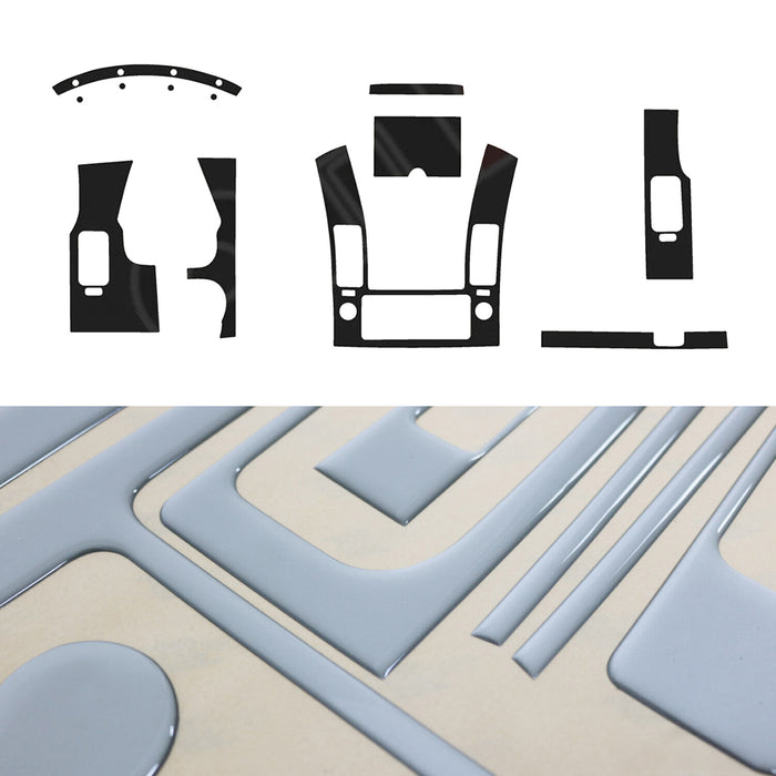 Aluminium Look Dashboard Console Trim Kit for Nissan Navara D40 2006-2012 17x
