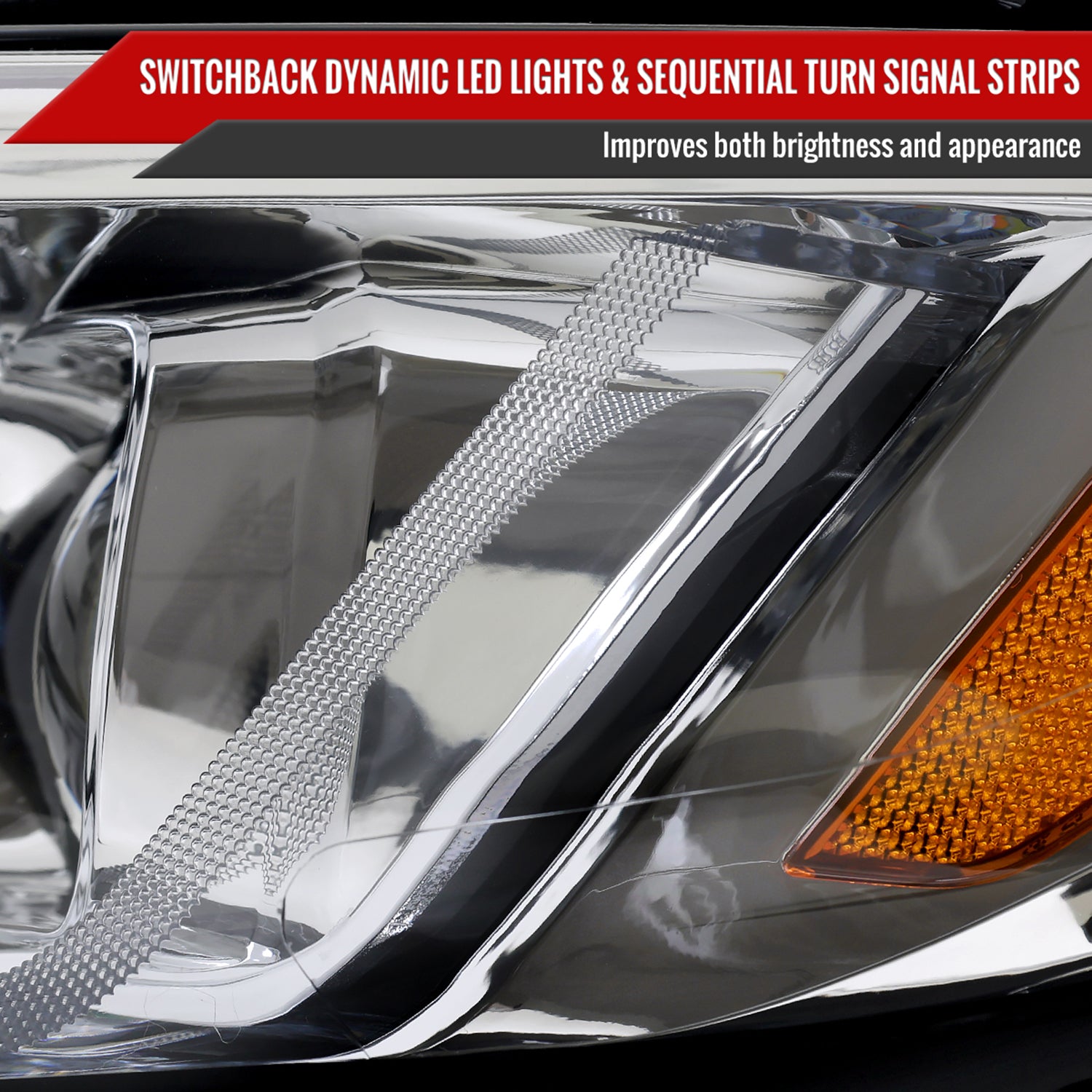 2019-2024 Chevy Malibu Sequential LED Turn Signal Projector Headlights Chrome