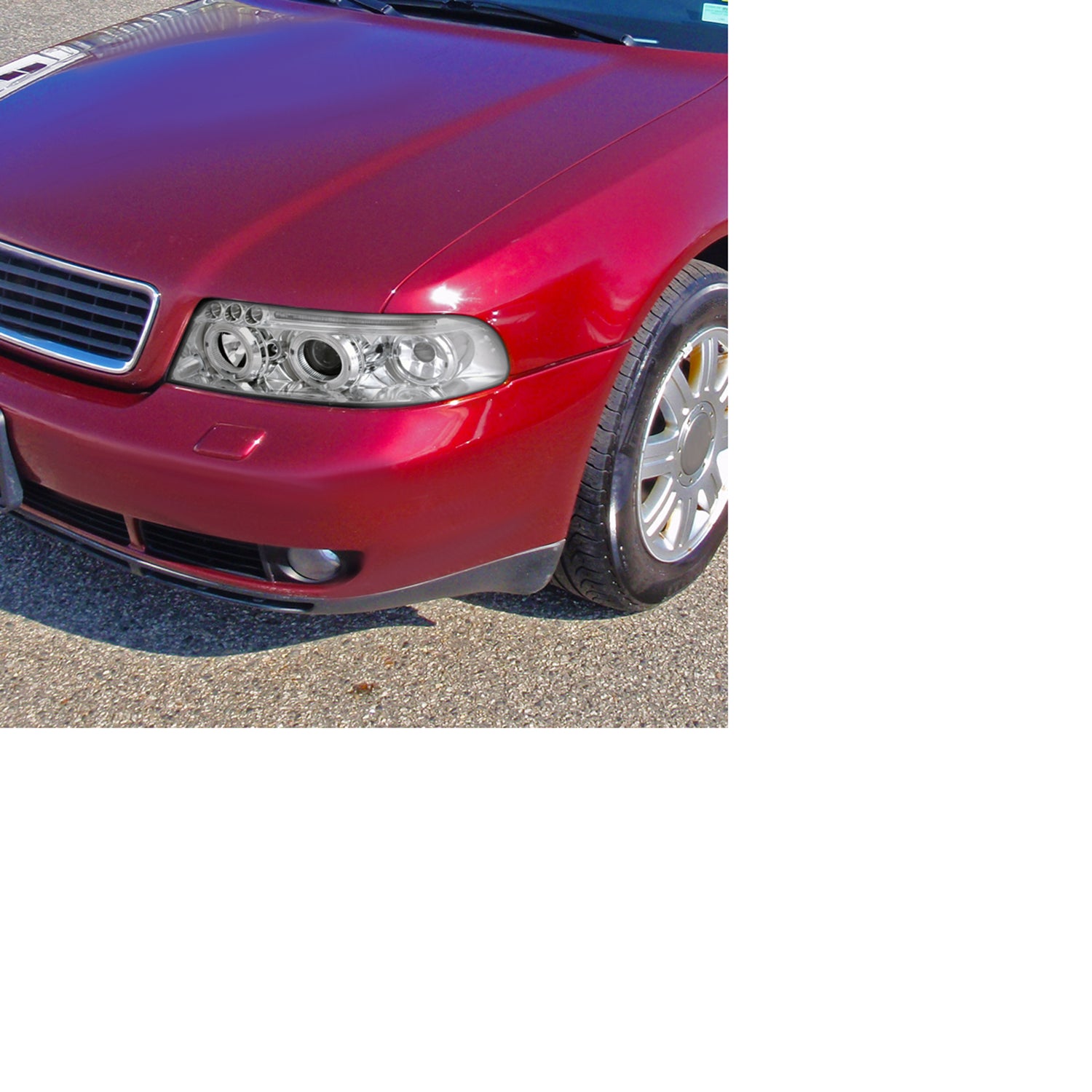 1999-2001 Audi A4/S4 Dual Halo Projector Headlights Chrome/Clear Lens