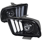 2005-2009 Ford Mustang LED Bar Projector Headlights Chrome/Smoke Lens